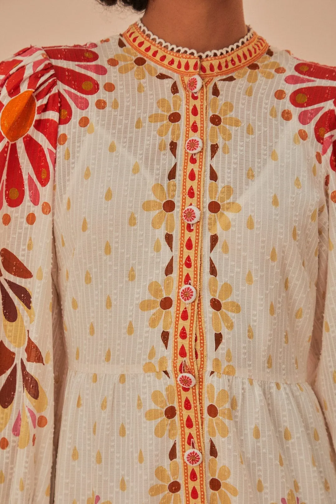 Confident Walk Off-White Ainika Flowers Maxi Dress