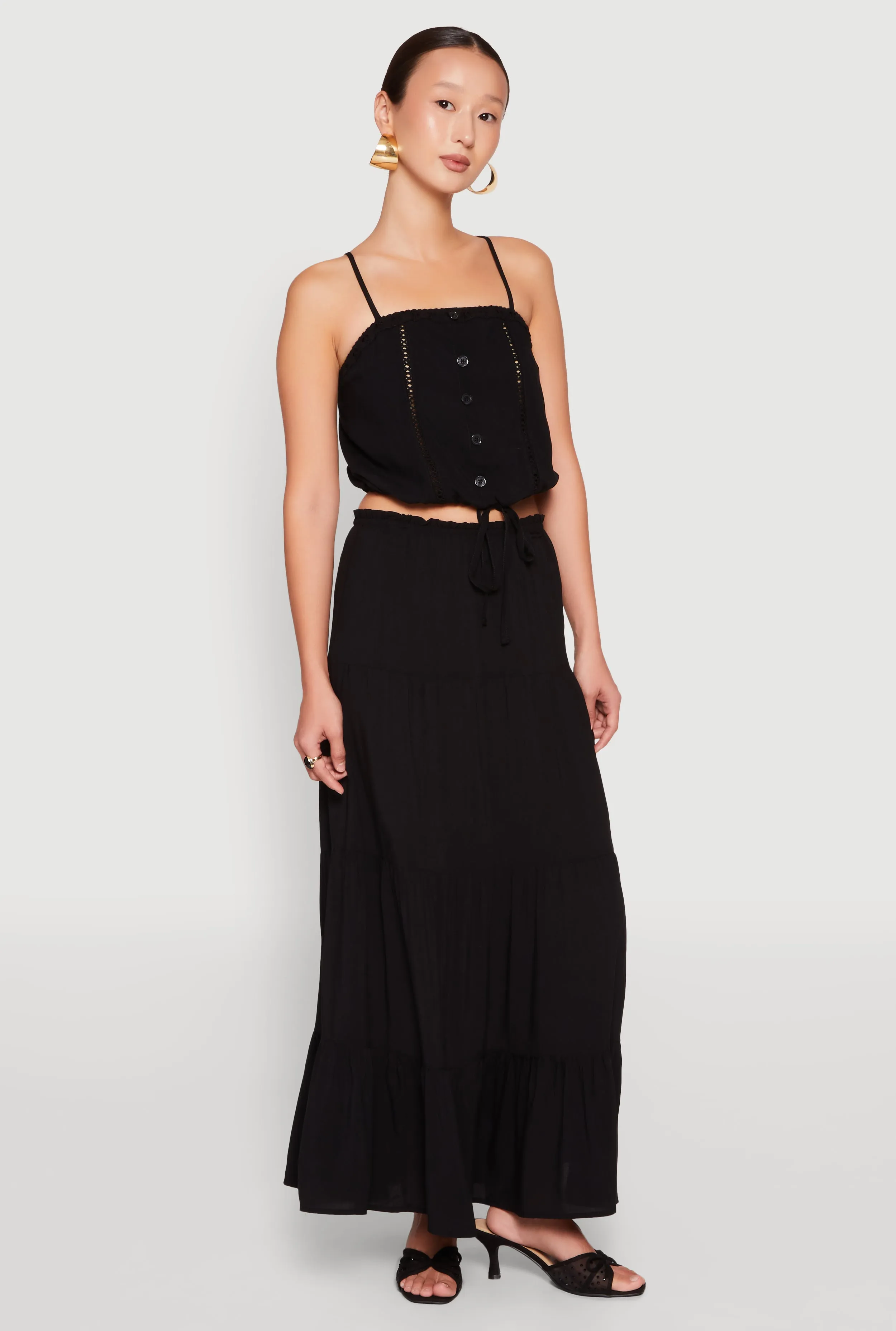Fashion Energy Almost Famous High Waist Tiered Skirt