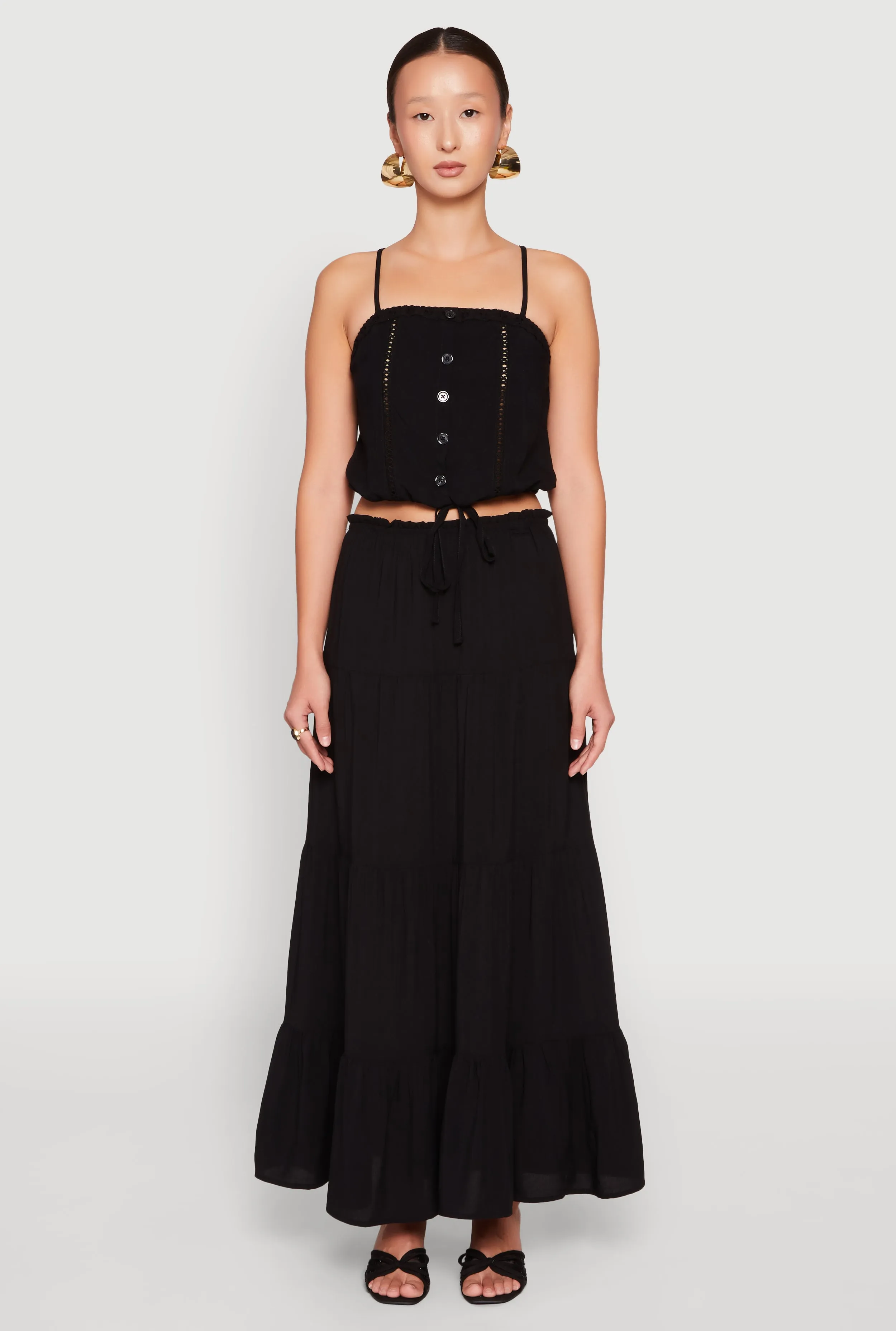 Fashion Detail Almost Famous High Waist Tiered Skirt