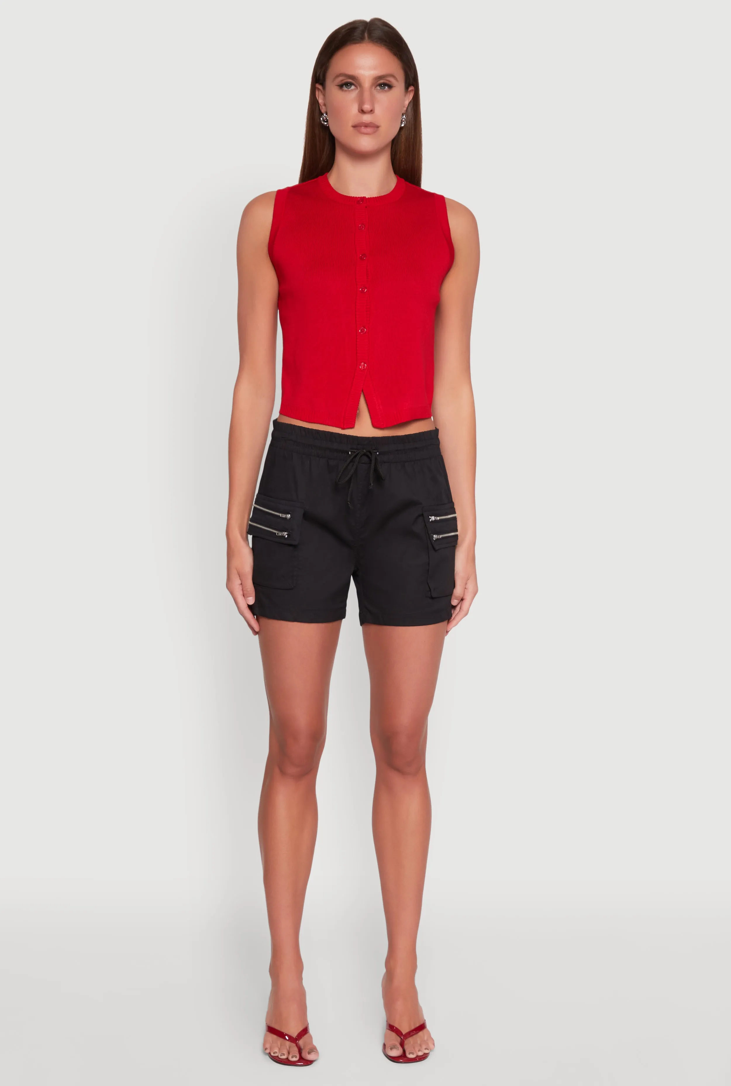 Zipper Cargo Pocket Shorts Versatile Styling Beachwear