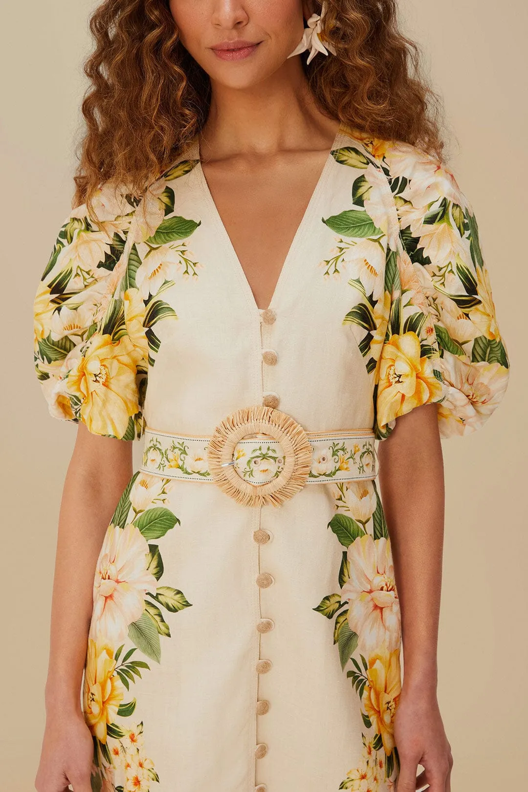 Sheer Glam Sand Garden Cascade Euroflax? Premium Linen Mini Dress