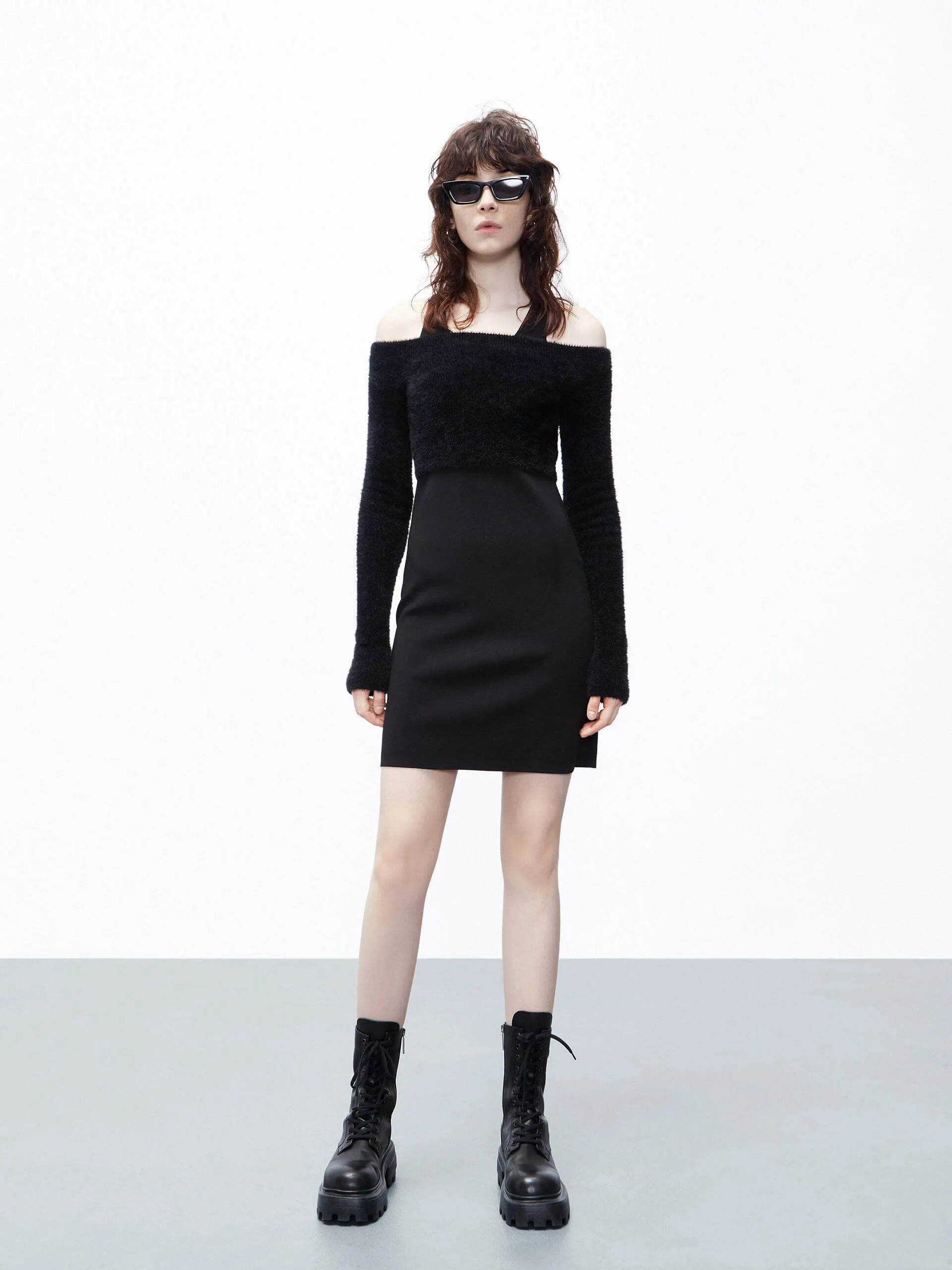 Relaxed Chic Cold Shoulder Dress Set