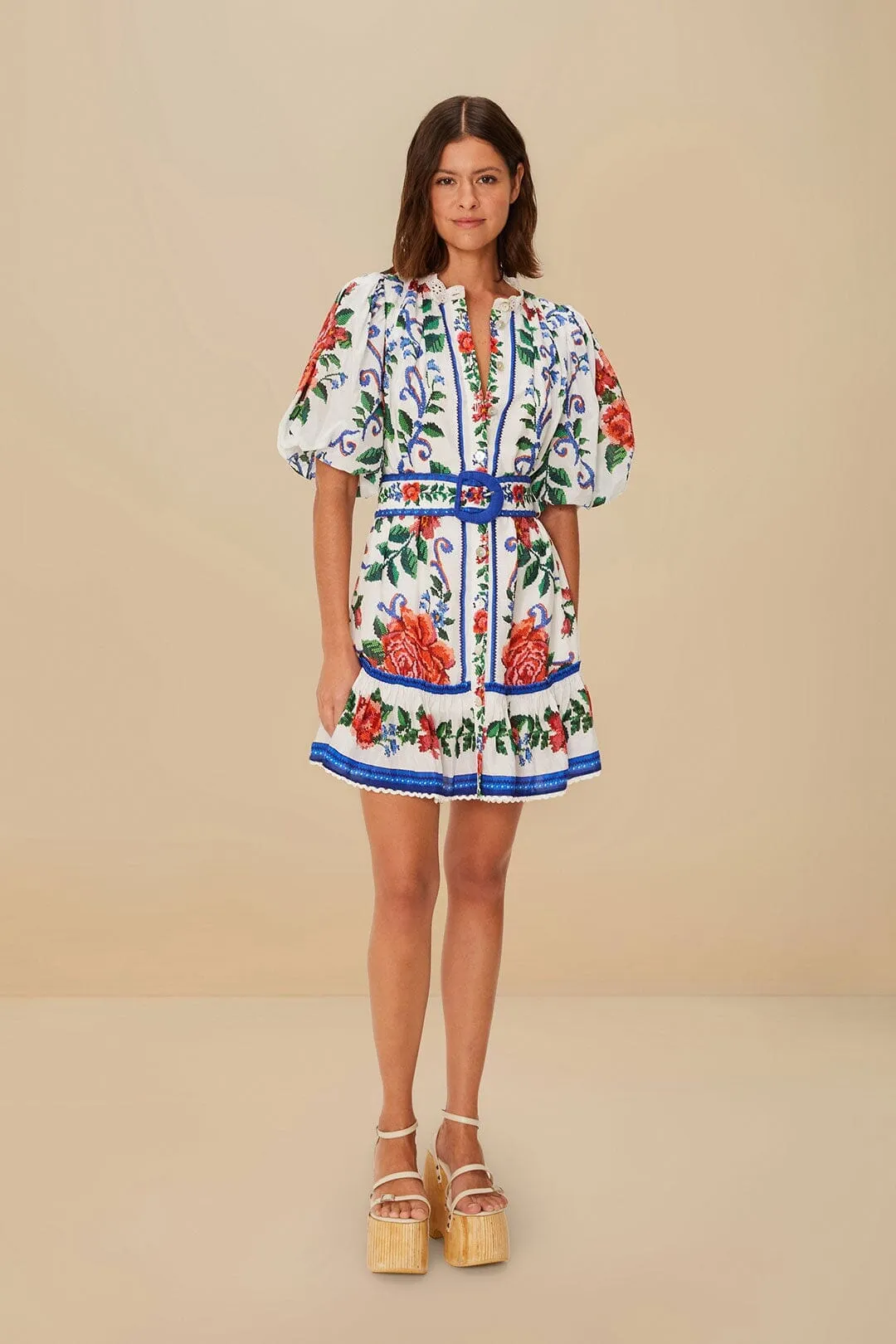 Off-White Flower Tapestry Mini Dress Angle Look Beat Edge