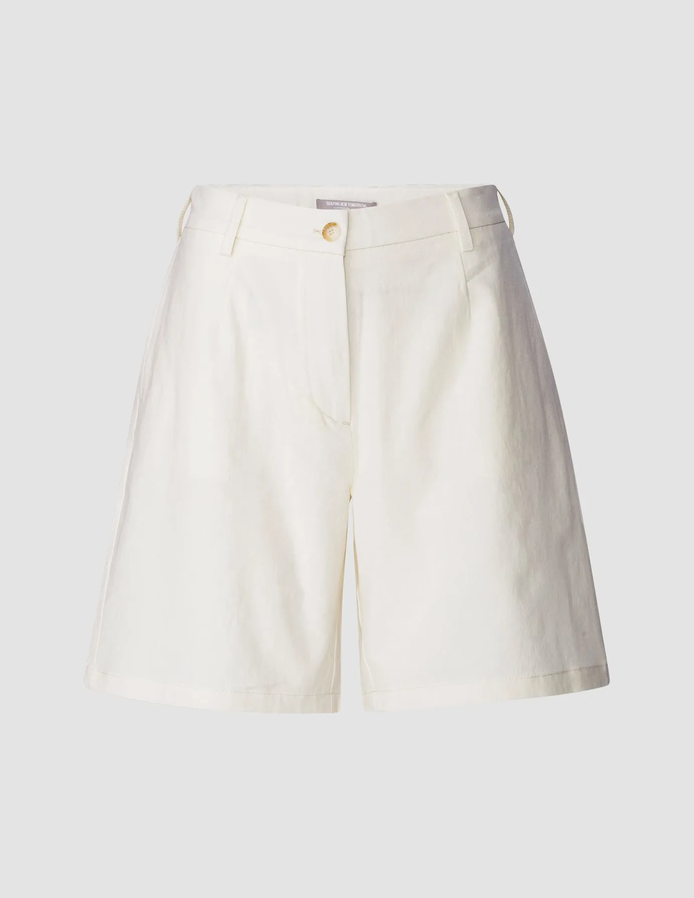 Linen Shorts Off White Modern Aesthetic Four Way Stretch Fabric