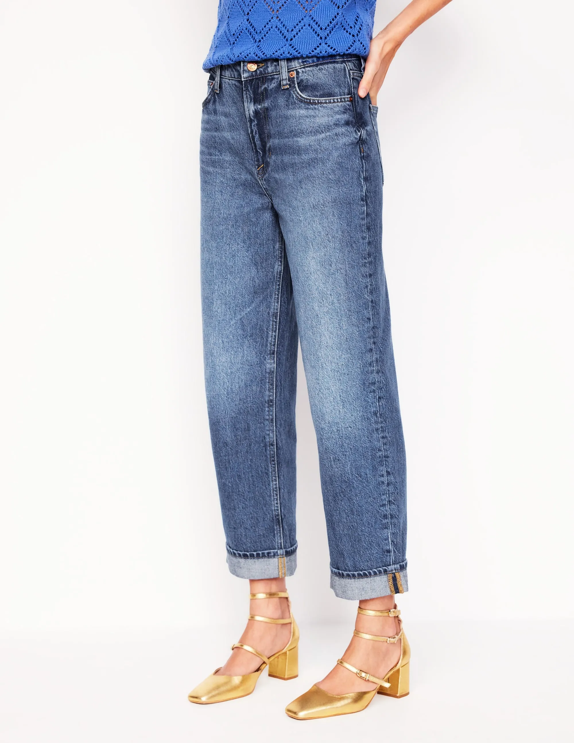 All Fit Style Timeless Piece Mid Rise Relaxed Jeans-Mid Vintage