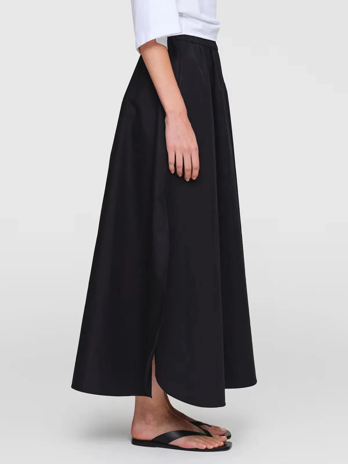 Eco conscious Heritage Craft Black Arcay Paper Poplin Skirt