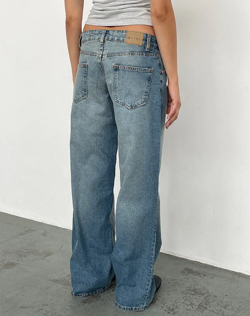 VentilatedKnit Open Glow Low Rise Roomy Jeans in Vintage Bleach