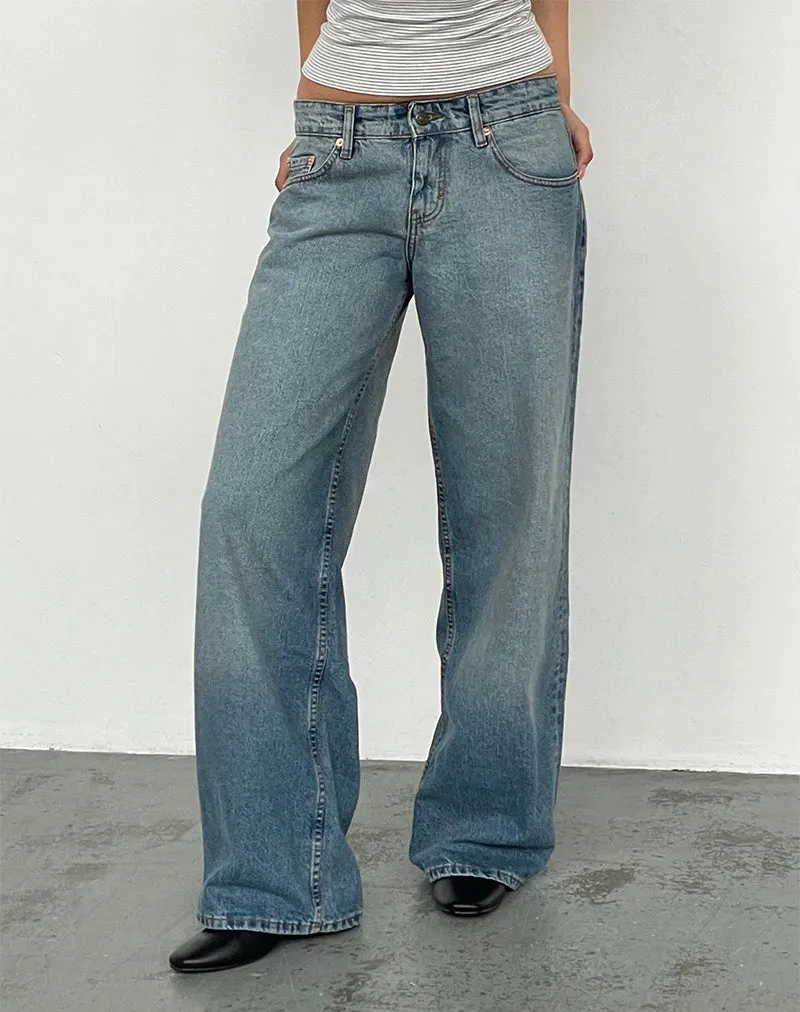 Low Rise Roomy Jeans in Vintage Bleach NonRestrictive Design