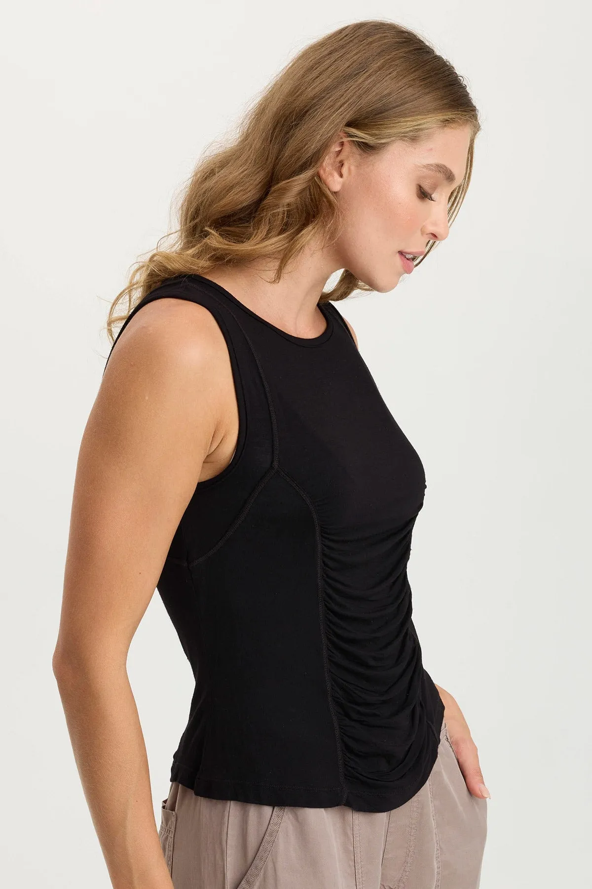 EcoDyeProcess Bano Jersey Ruched Panel Tank