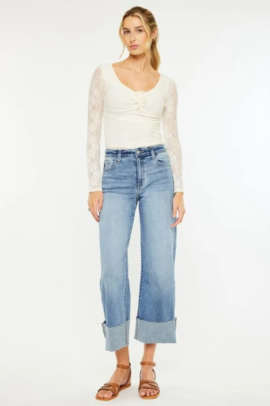 SlipResistantWaistband KanCan Crop Wide Leg