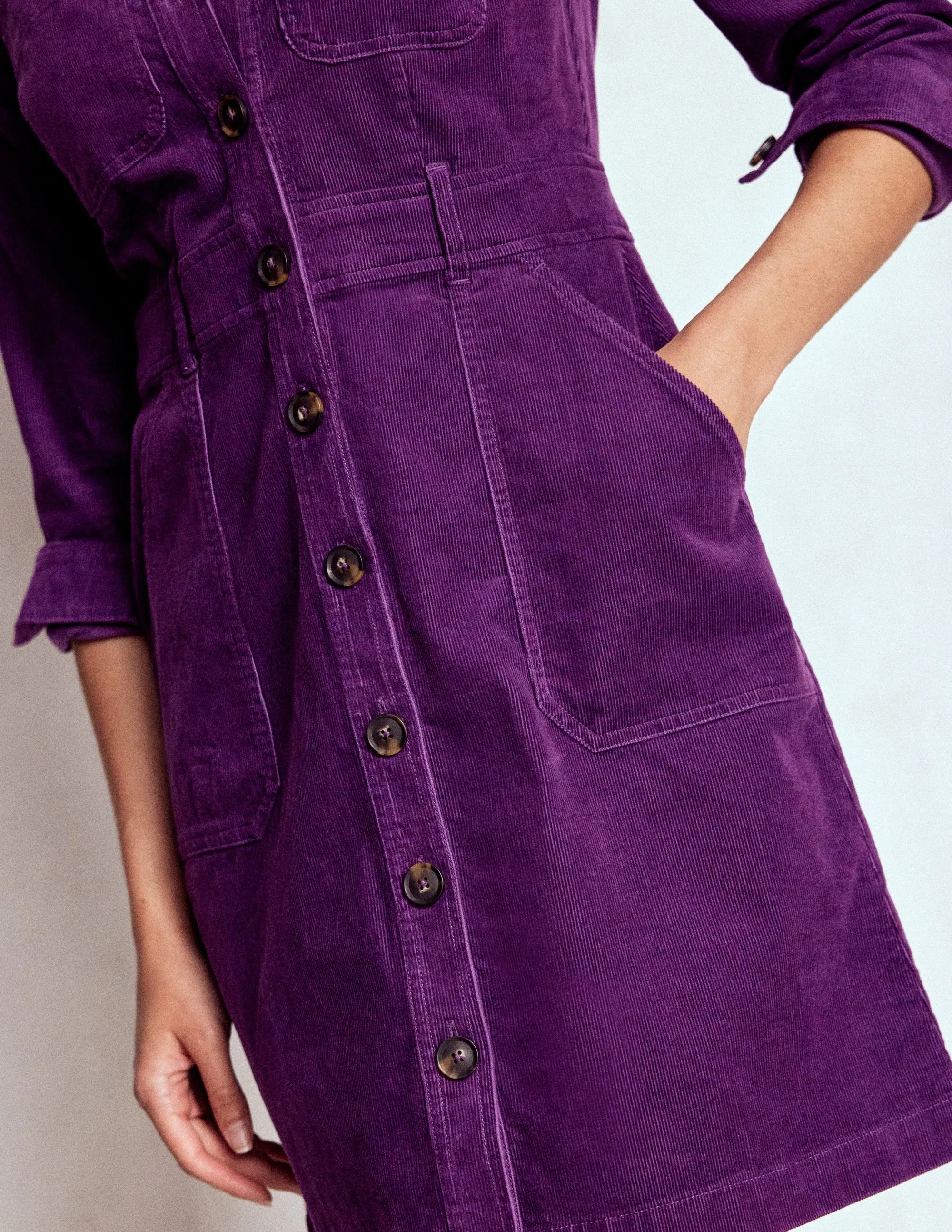 Trend Warm Amanda Cord Short Dress-Viola Purple