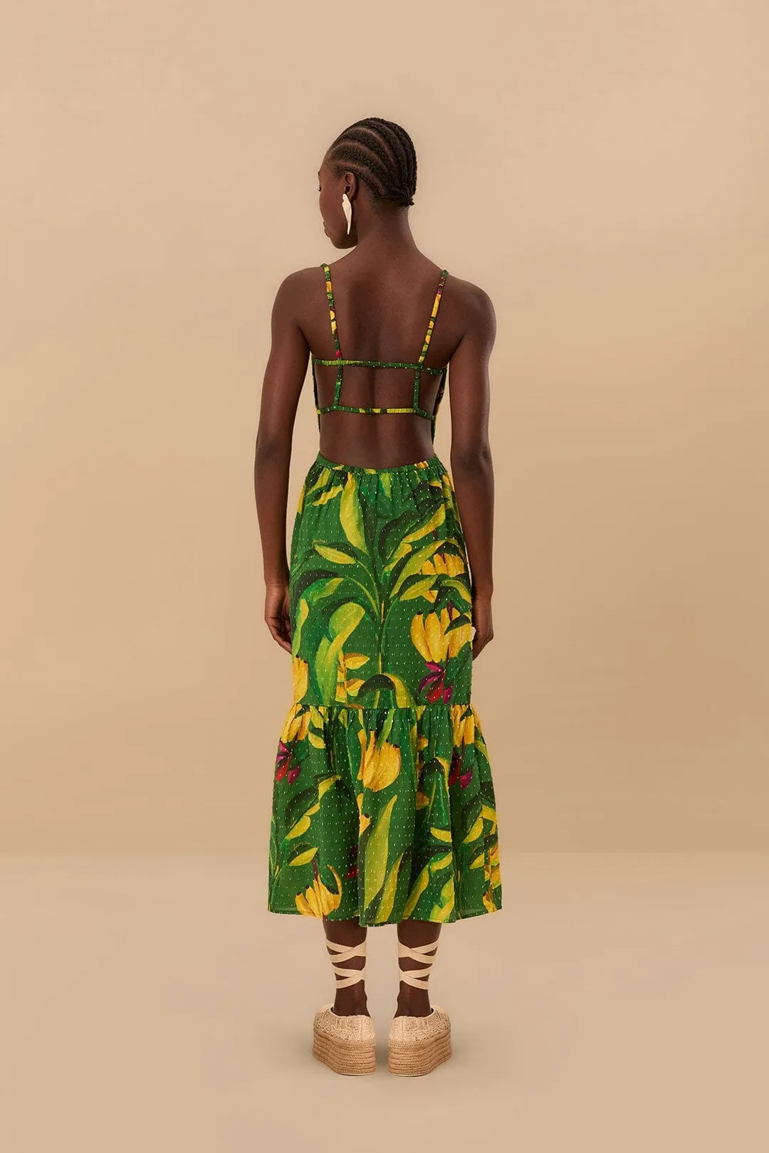 Green Banana Aquarela Midi Dress Diamond Glow Minimalist Design
