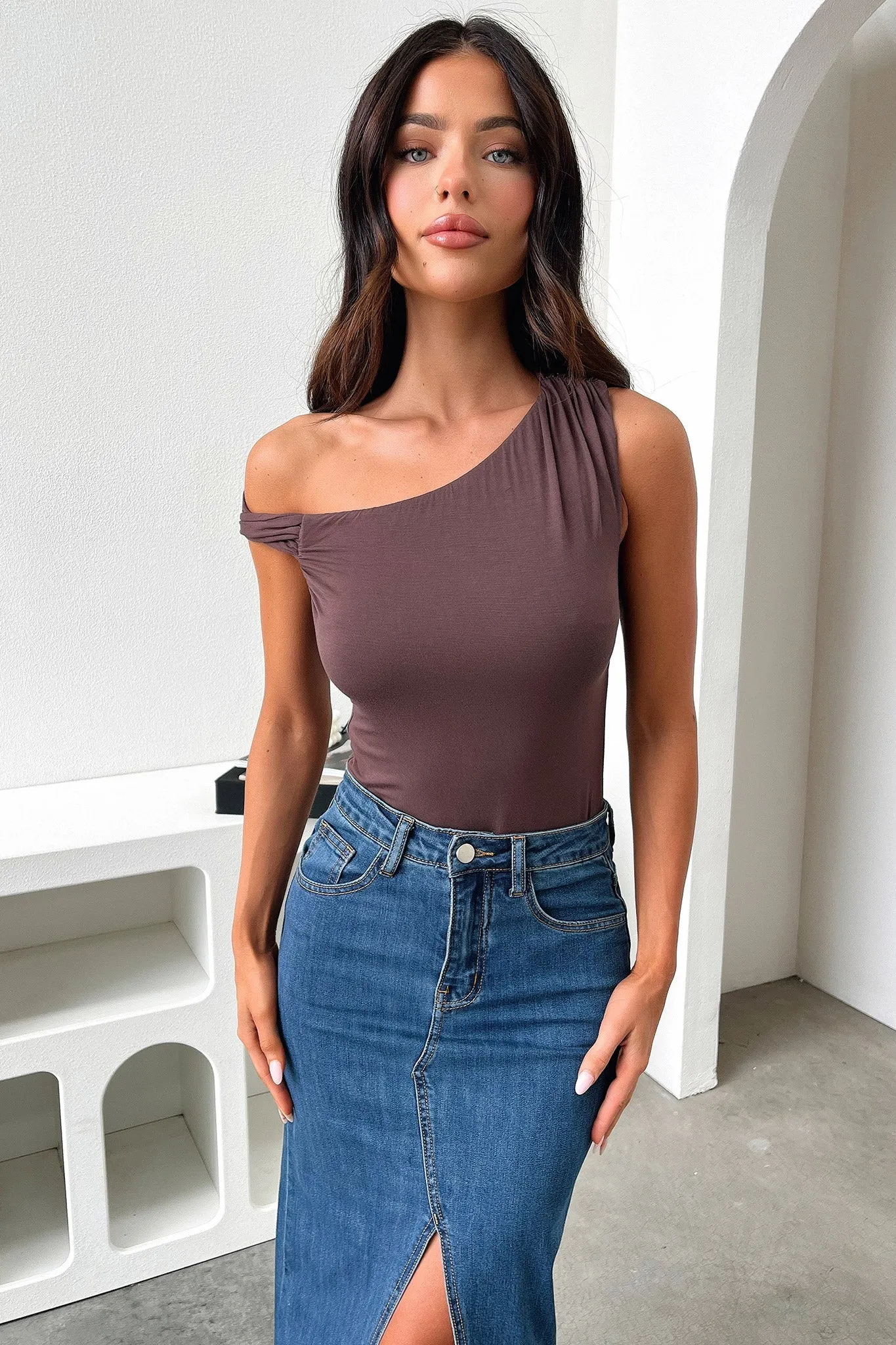 Aspen Bodysuit - Brown Wedding Youth Shopping Chic