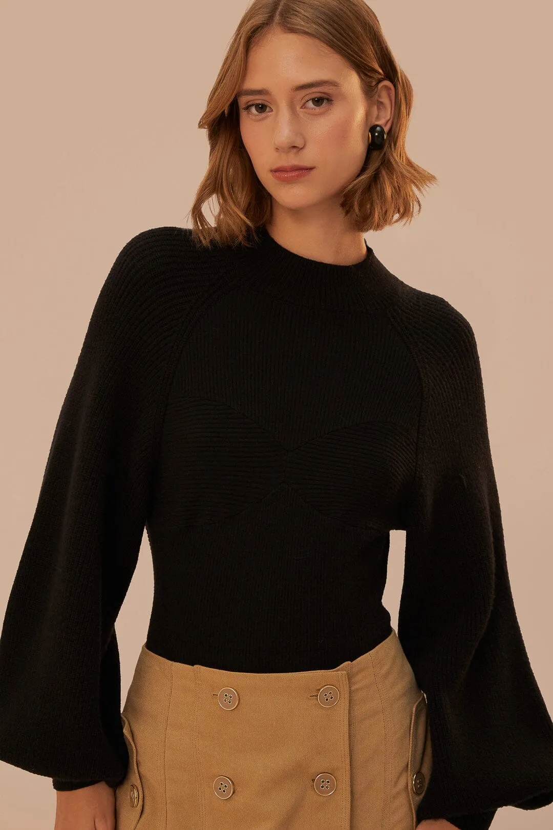 Black Knit Bodysuit Trendy Smart Relaxed Date