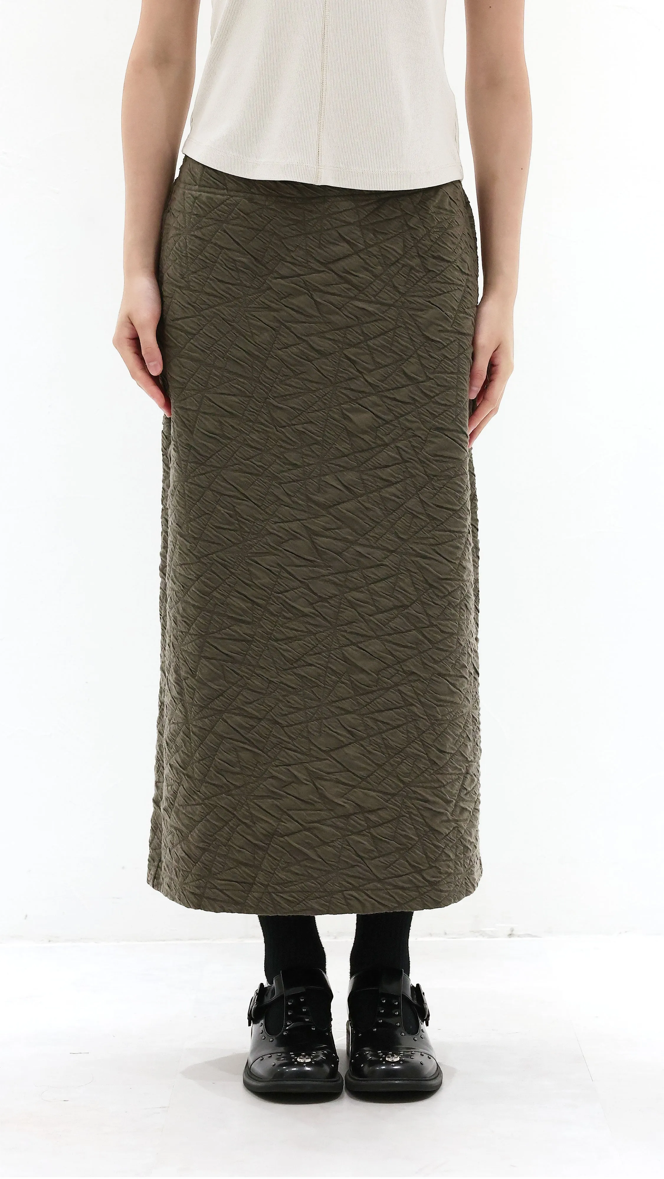Textural Pencil Skirt Casual Style High Elasticity Material