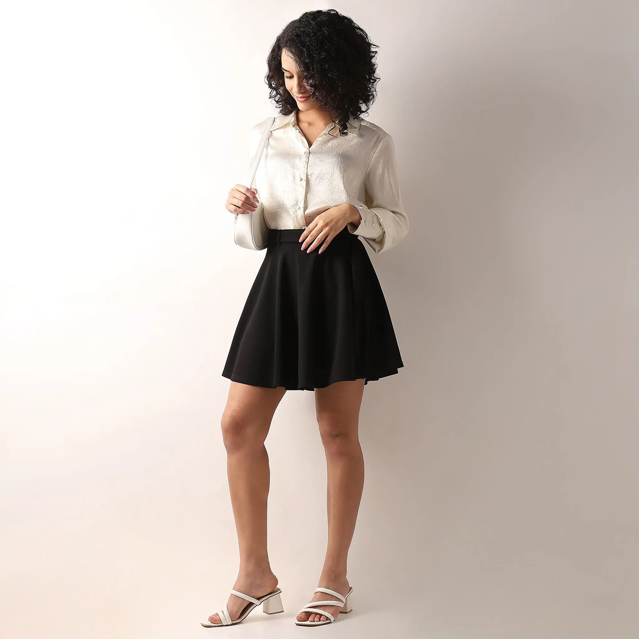 Flare Fit Solid Mid Rise Skirt Car Cool AbrasiveReinforcedZones