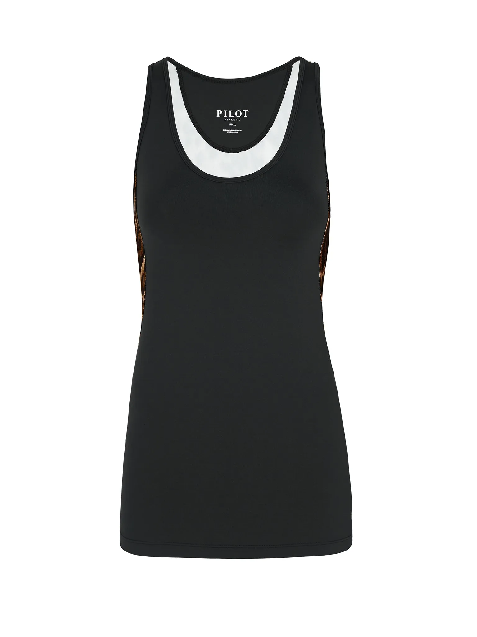 High Collar Design Athletic Cut AVIATRIX CHEETAH MESH SINGLET