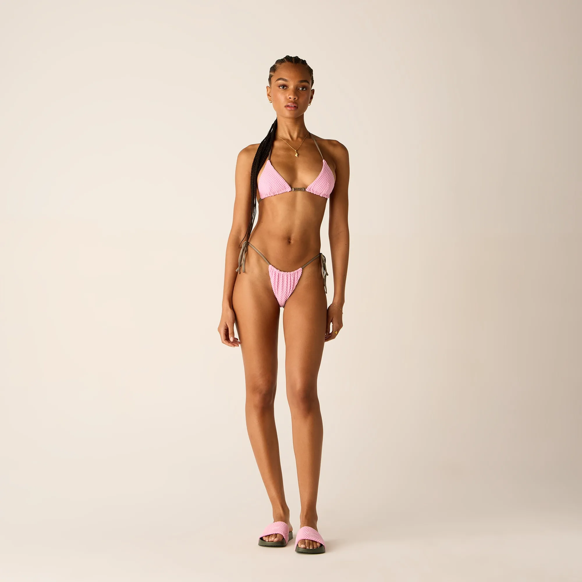 Adjustable Side Ties Kith Women Talia II Towel Tie Top - Bubble