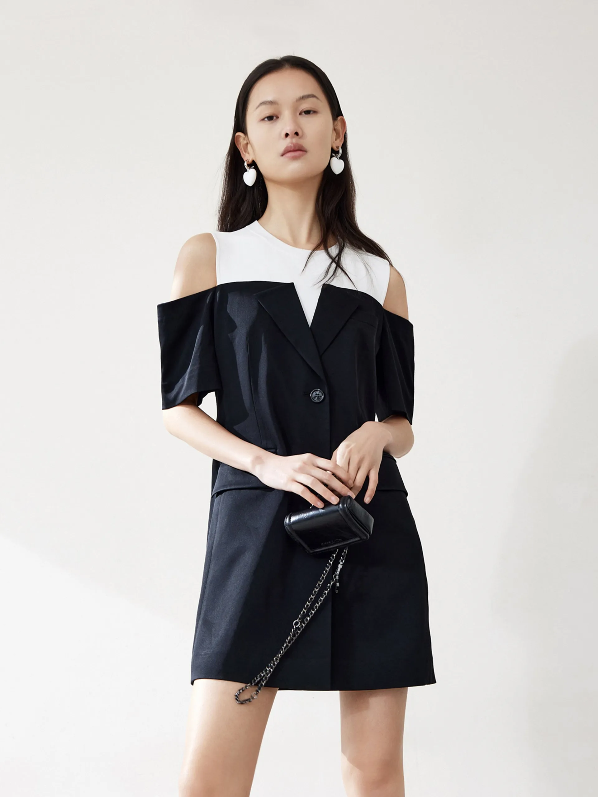 Eco Dye Playful chic outfit Open Shoulder Panel Dress