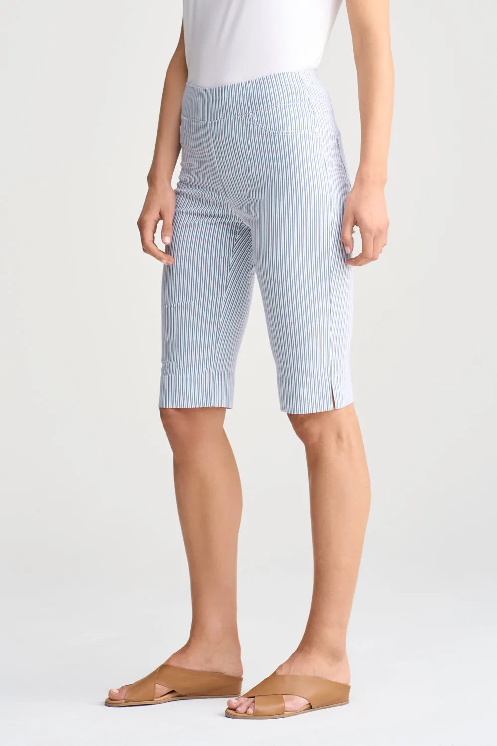 Sustainable Manufacturing Bengajean? Short Seersucker - Navy & White Stripe