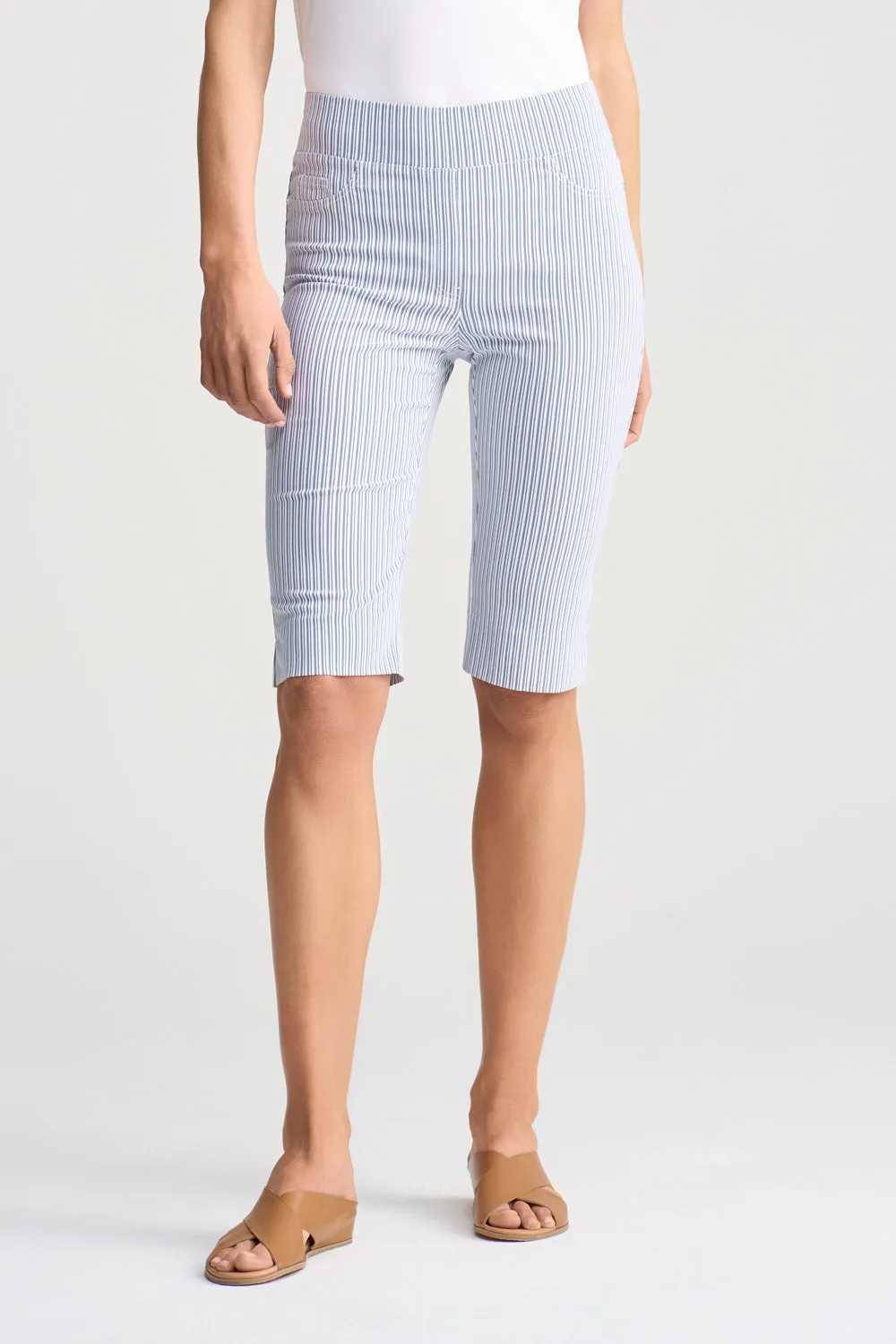 Bengajean? Short Seersucker - Navy & White Stripe Sports use Quick Pocket Access