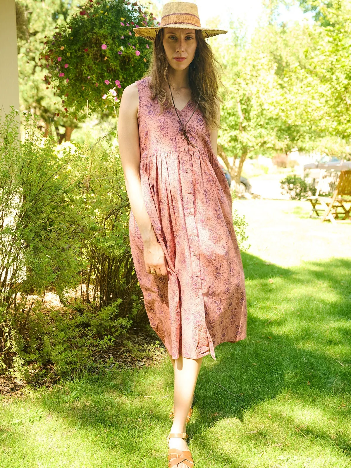 NoIrritationSeams MultiPocket Design Olivia Dress - Rose