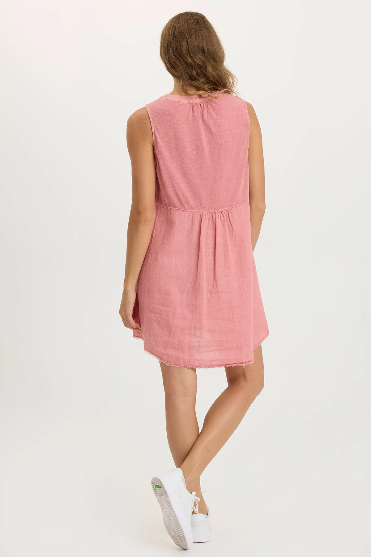 Aerated Seam Placement AbrasionResistantClothing Catava Linen/Jersey Tank Dress