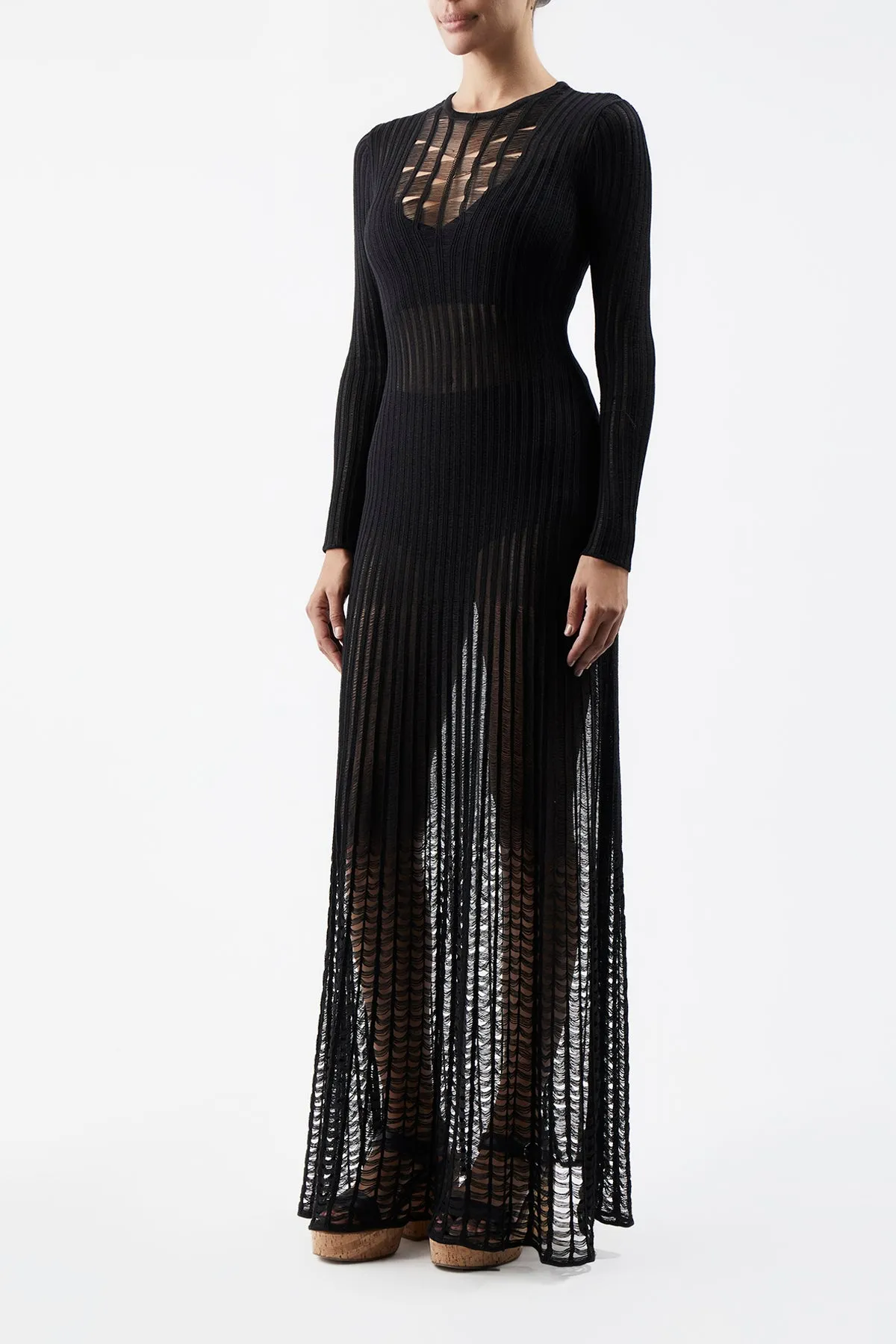 Maia Knit Dress in Black Shappe Silk WrinkleResistantClothing TaglessDesign