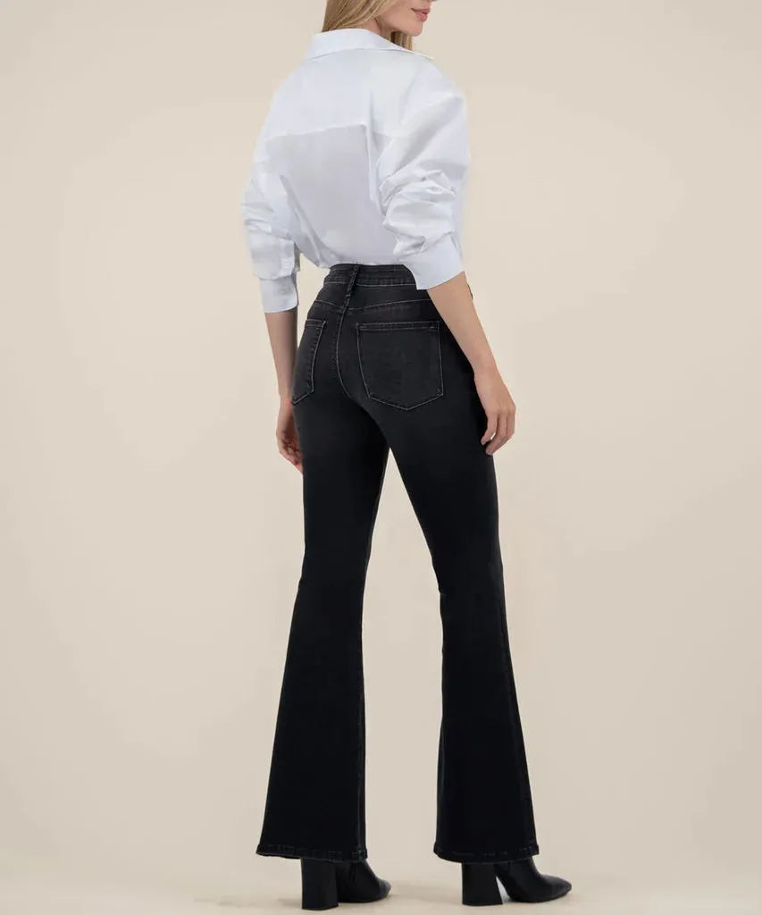 KUT Ana High Rise Black Flare Jeans TumbleDry Safe slow life