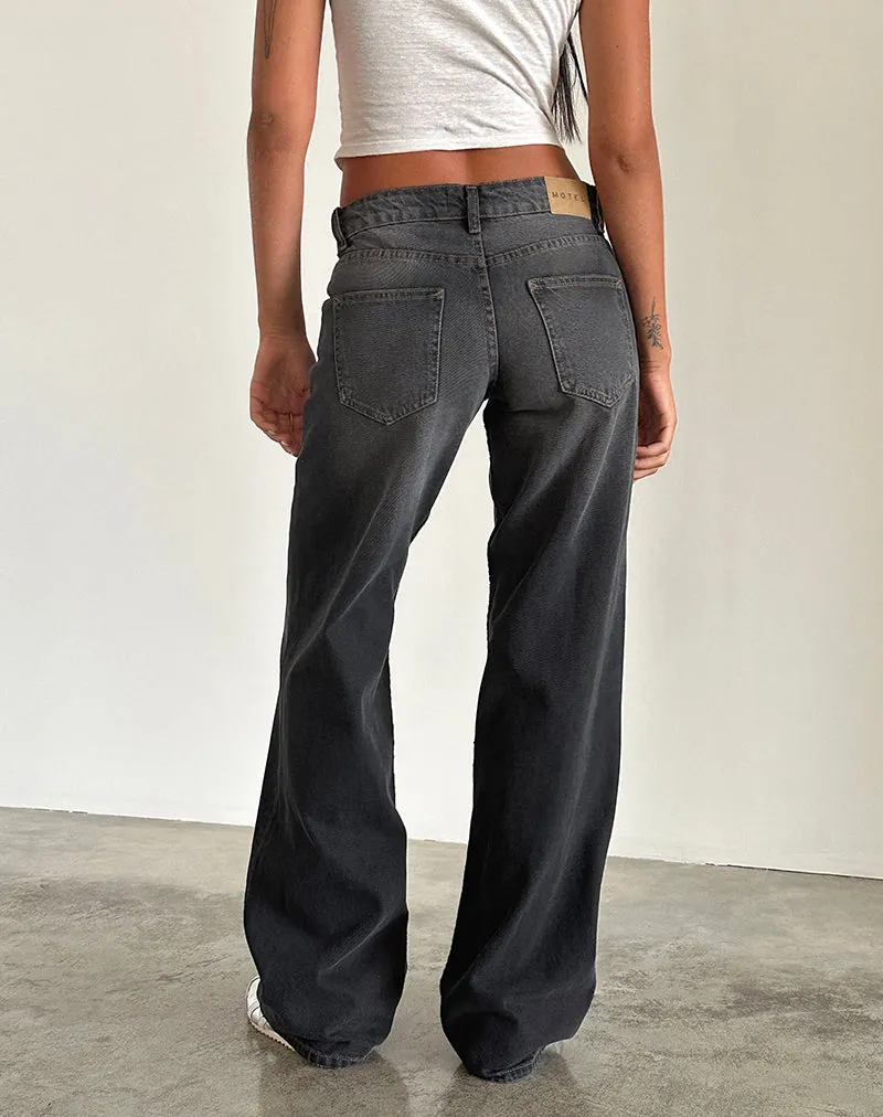 Low Rise Parallel Jeans in Grey Used Bleach LayeredPaneling