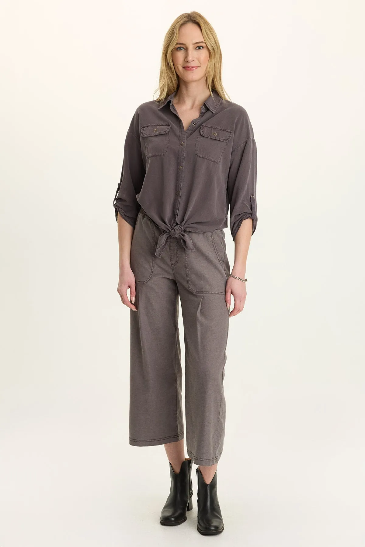 PrecisionTailoring Tyrell Lightweight Tie-Front Button-Up