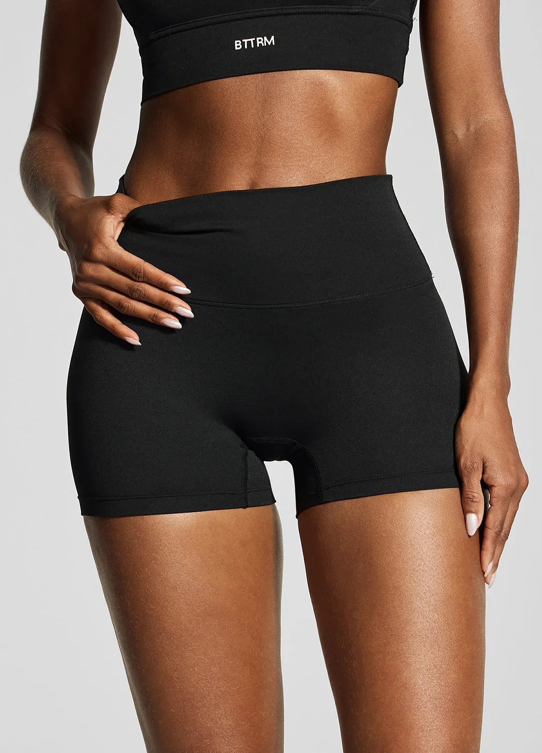 Jet Black Micro Shorts Work Ready