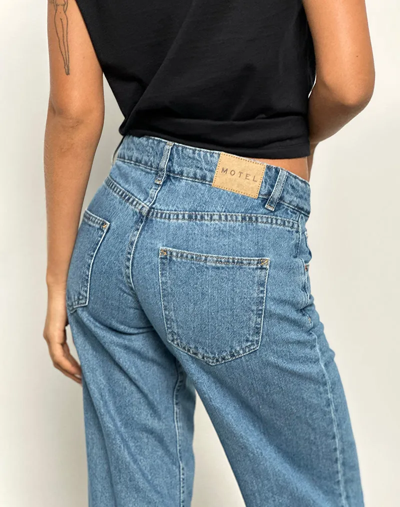 Low Rise Parallel Jeans in Blue Stone Party Guest City Soul