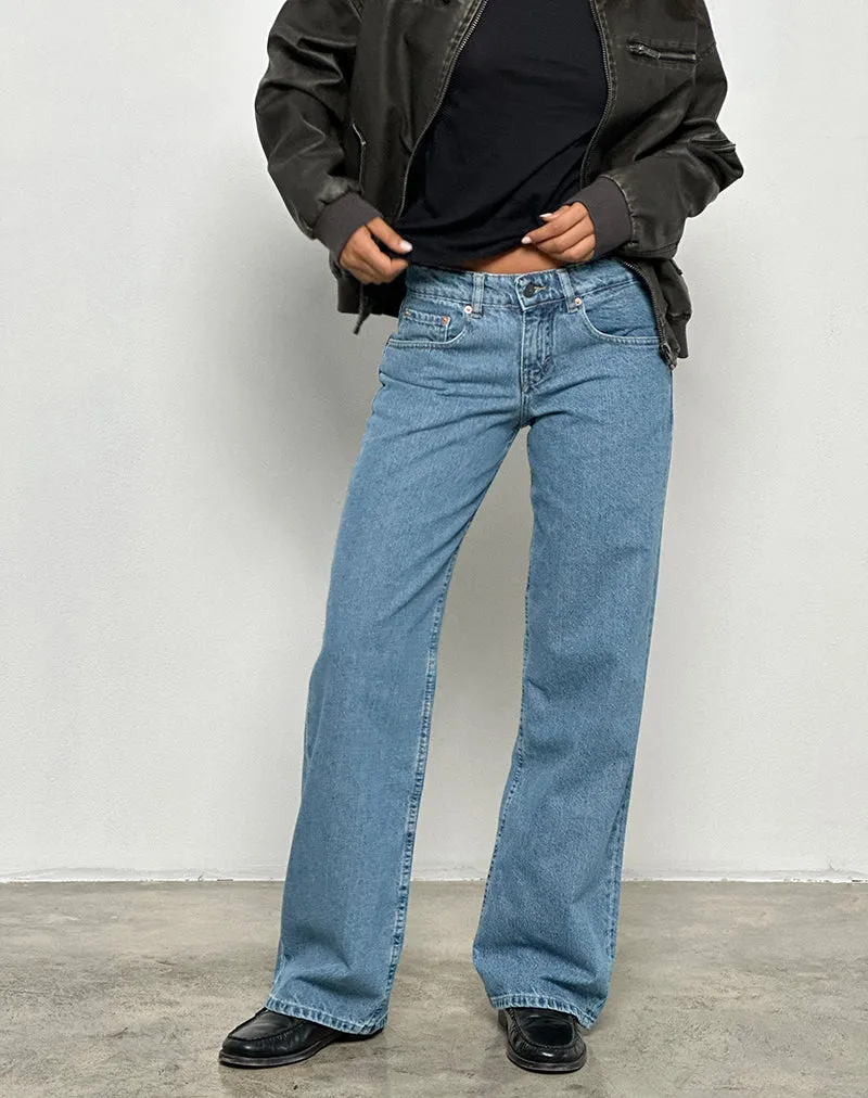 Party Ready Low Rise Parallel Jeans in Blue Stone
