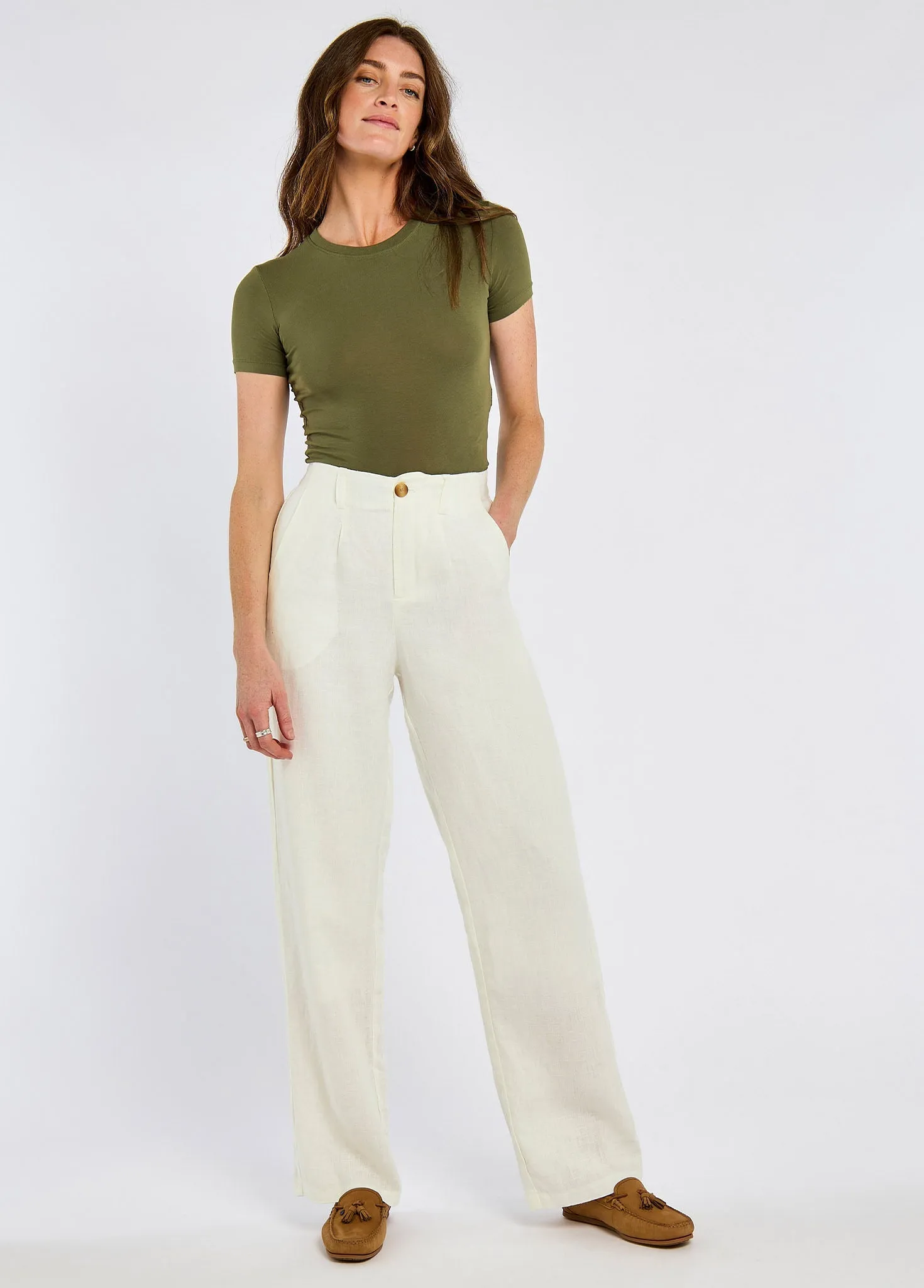 Wind Ease Kelby Women??s linen trousers - White