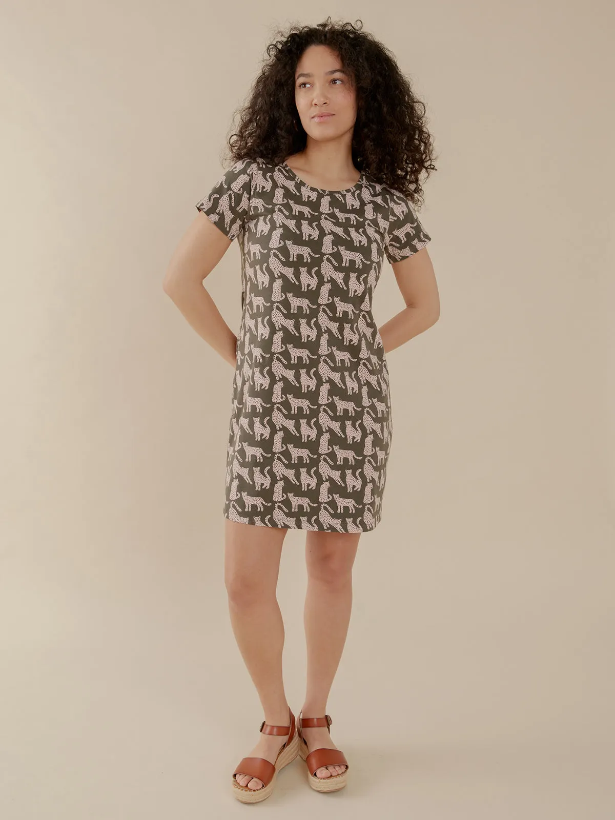 Hudson Shirt Dress - Leopard Green RecycledBlend Ocean Glow