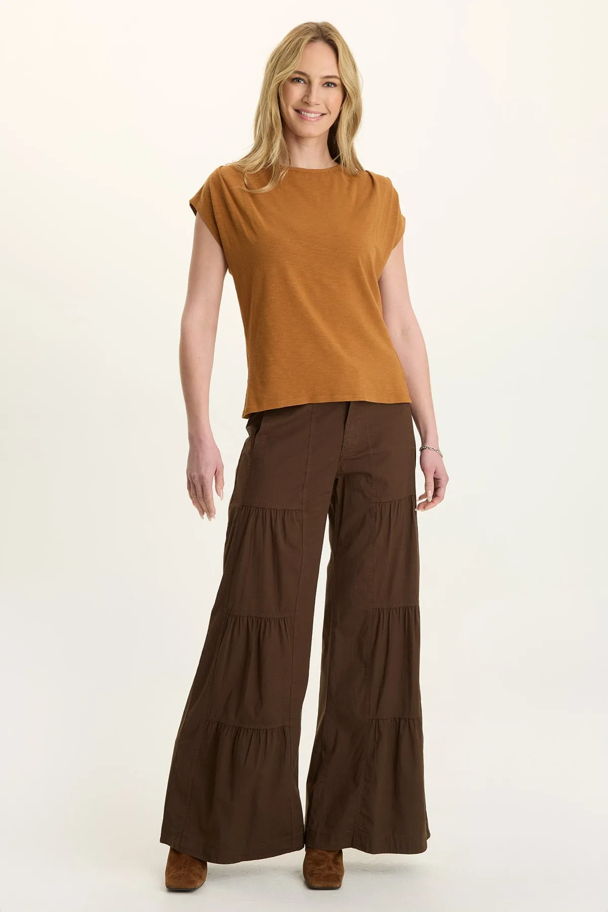 Arwen Soft Jersey Mock Neck Tee EcoFriendlyDye