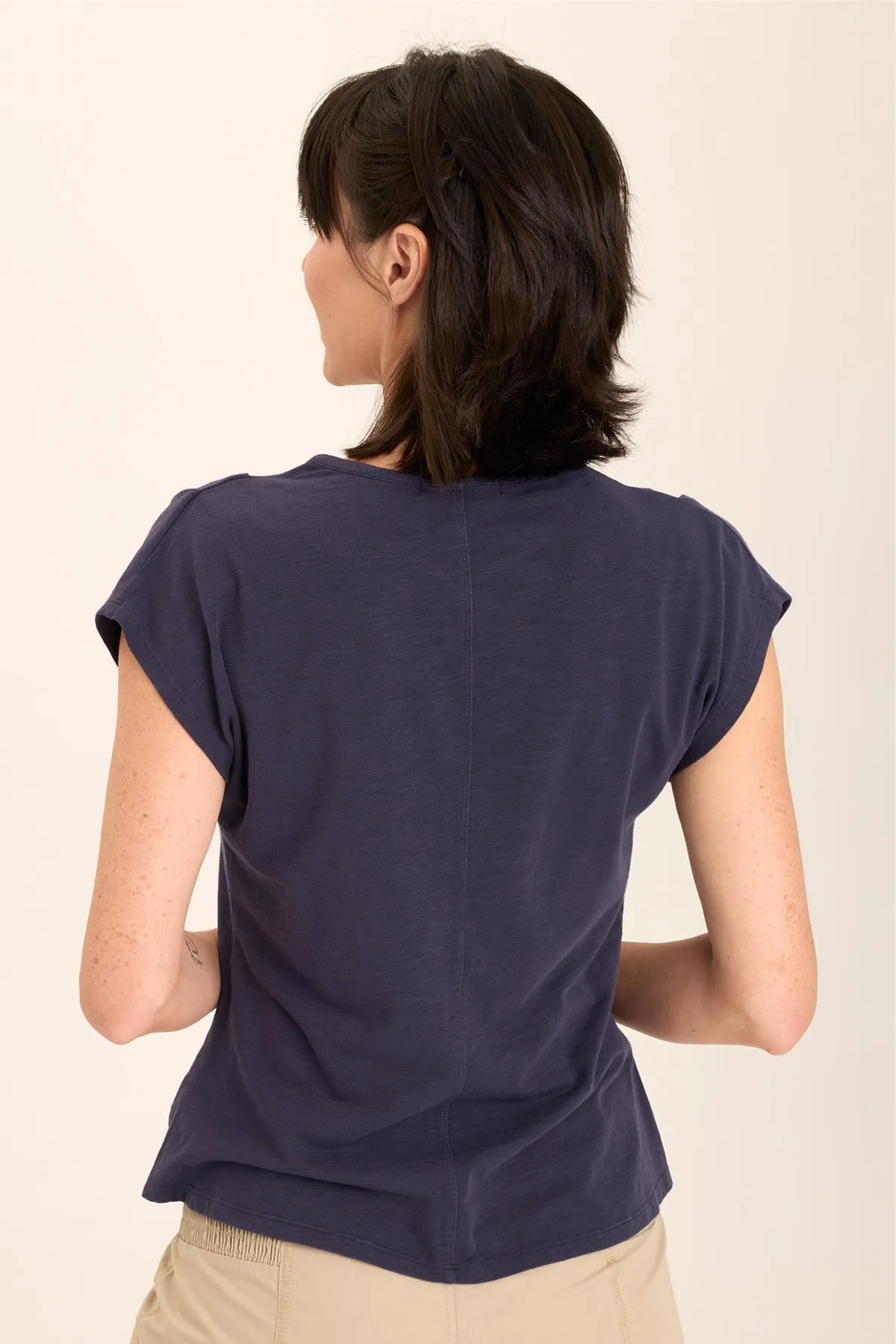 Arwen Soft Jersey Mock Neck Tee StretchFit