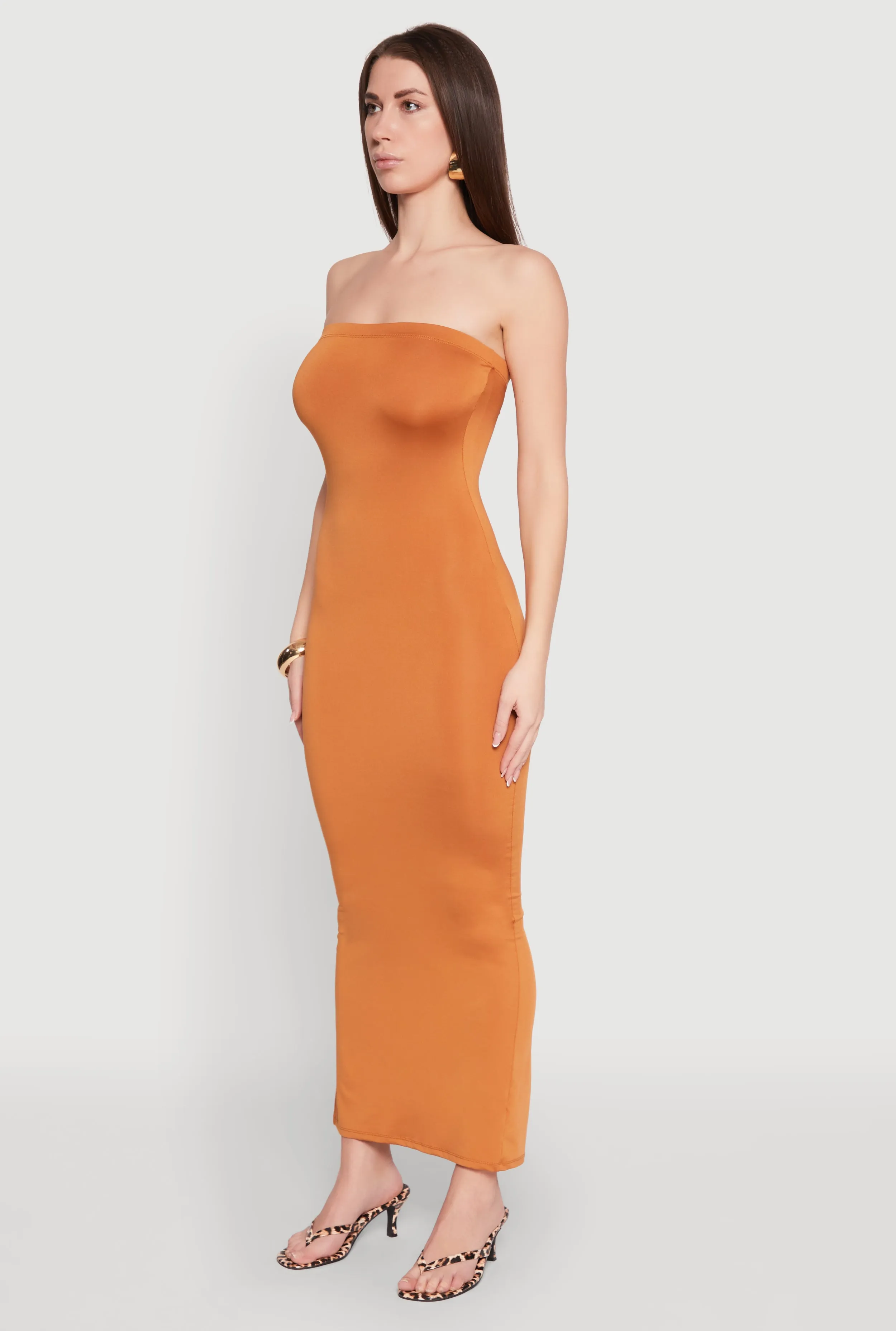 Slit Back Maxi Tube Dress Cold Cozy Weekend Escape