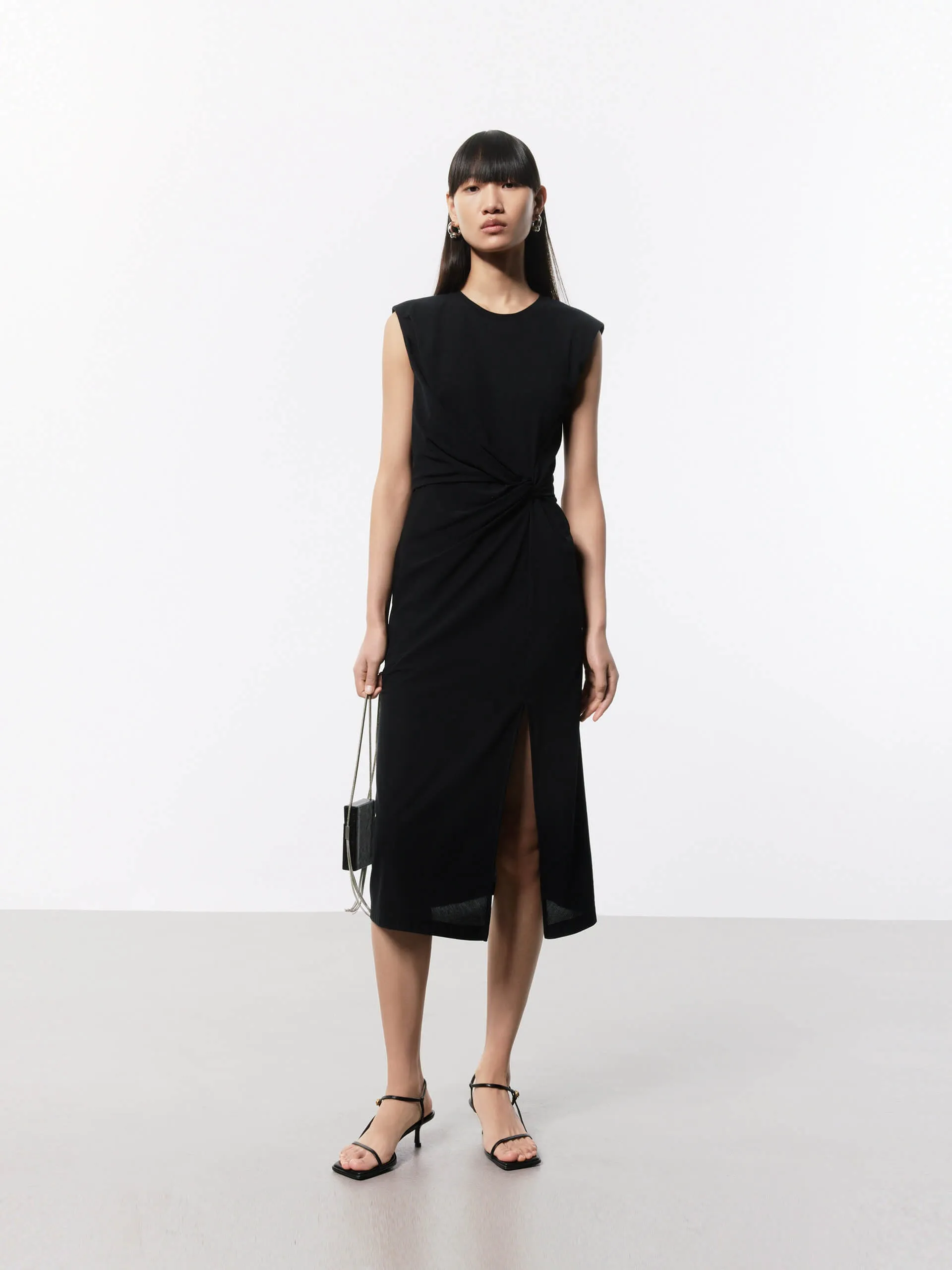 Relaxed summer midi City Mood Twist Detail Midi Dress