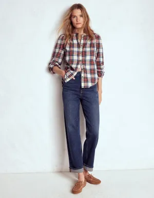 Softened Fabric Stretch Classic Wear Mid Rise Stretch Jeans-Dark Vintage