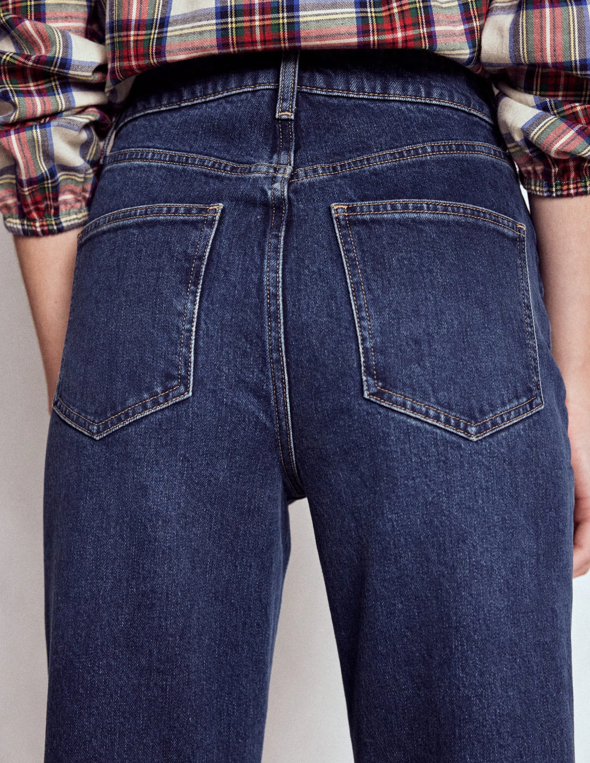 Picnic Style Modern Mid Rise Stretch Jeans-Dark Vintage