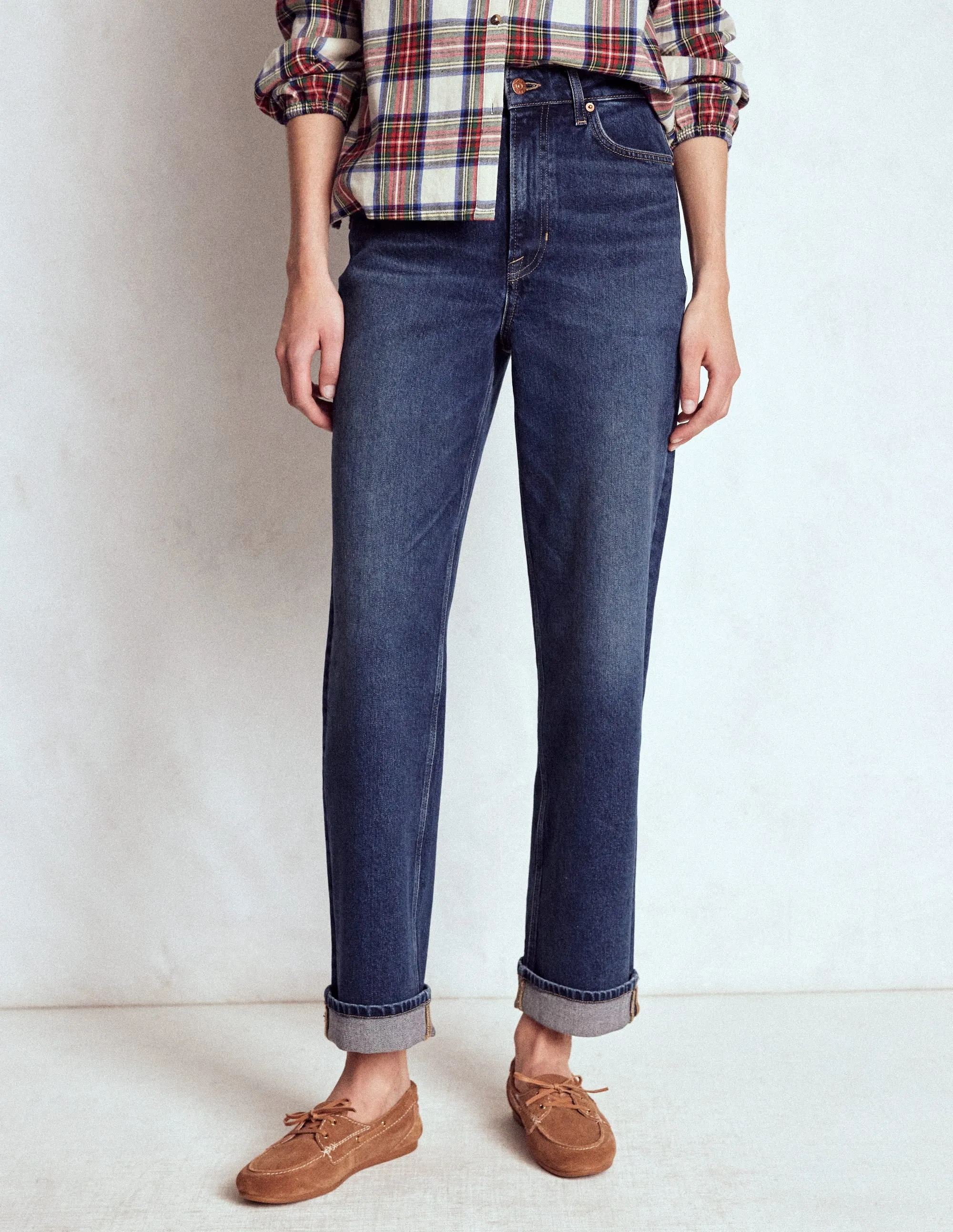 Crosshatch Stitching City Ready Mid Rise Stretch Jeans-Dark Vintage