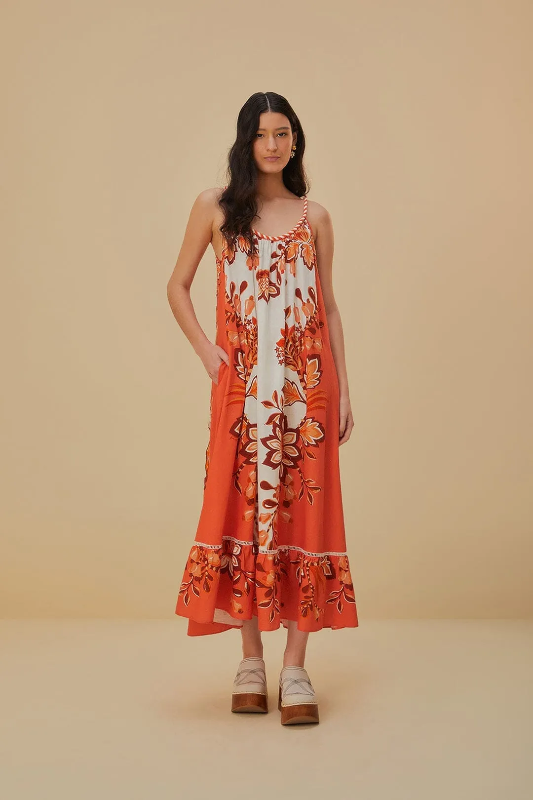 Tulip Glow Aura Cream Lenzing? Ecovero? Euroflax? Maxi Dress