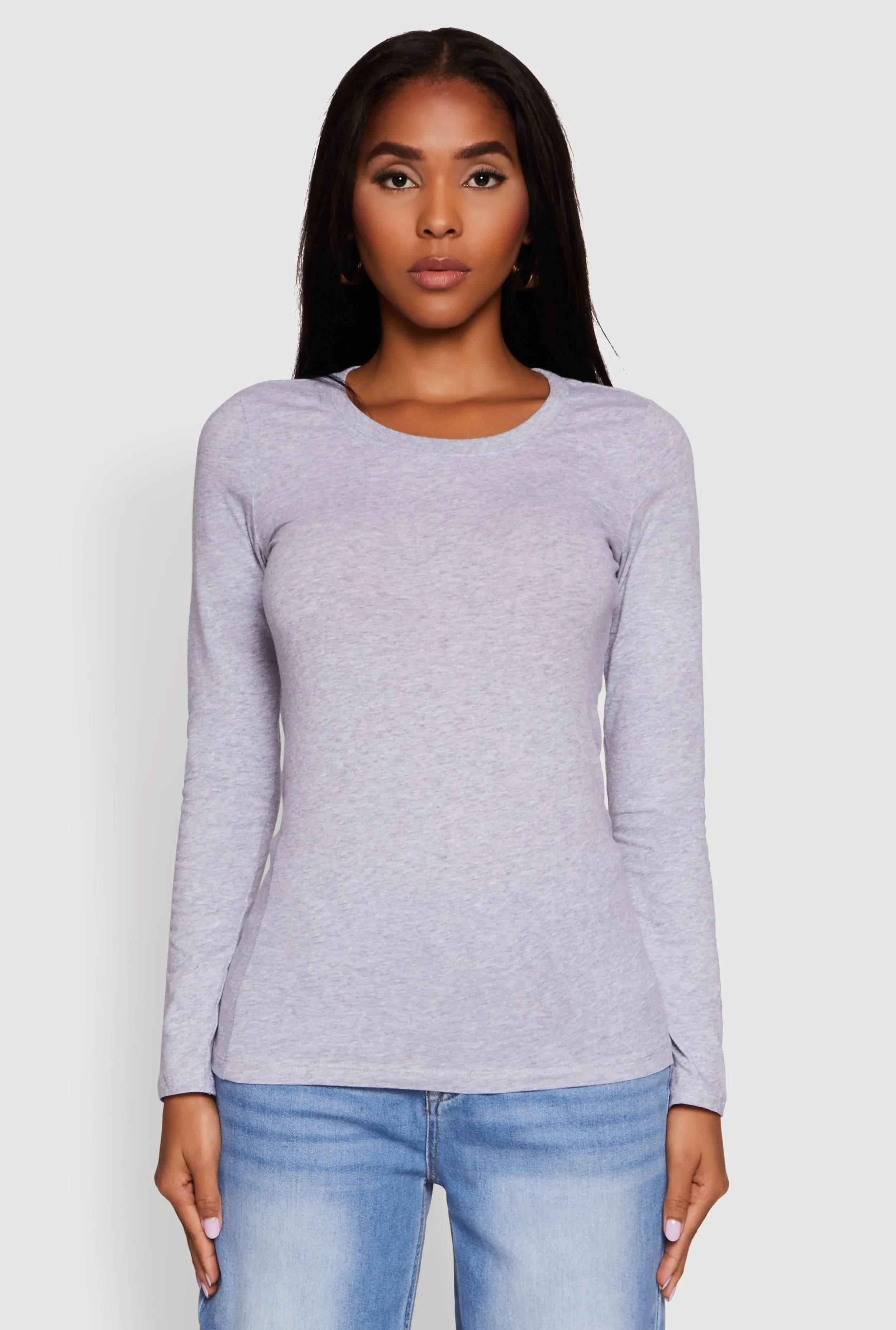 Breathable Essentials discount offer Basic Long Sleeve Crew Neck T Shirt