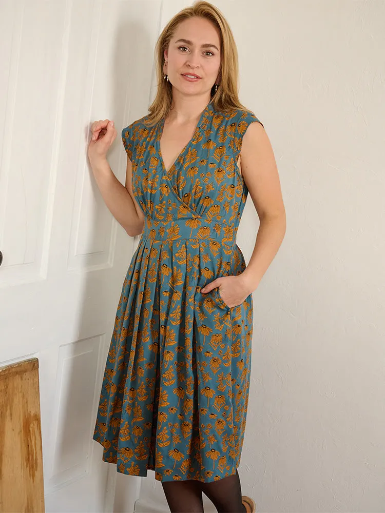 Dance Light Lucille Dress - Teal Floral