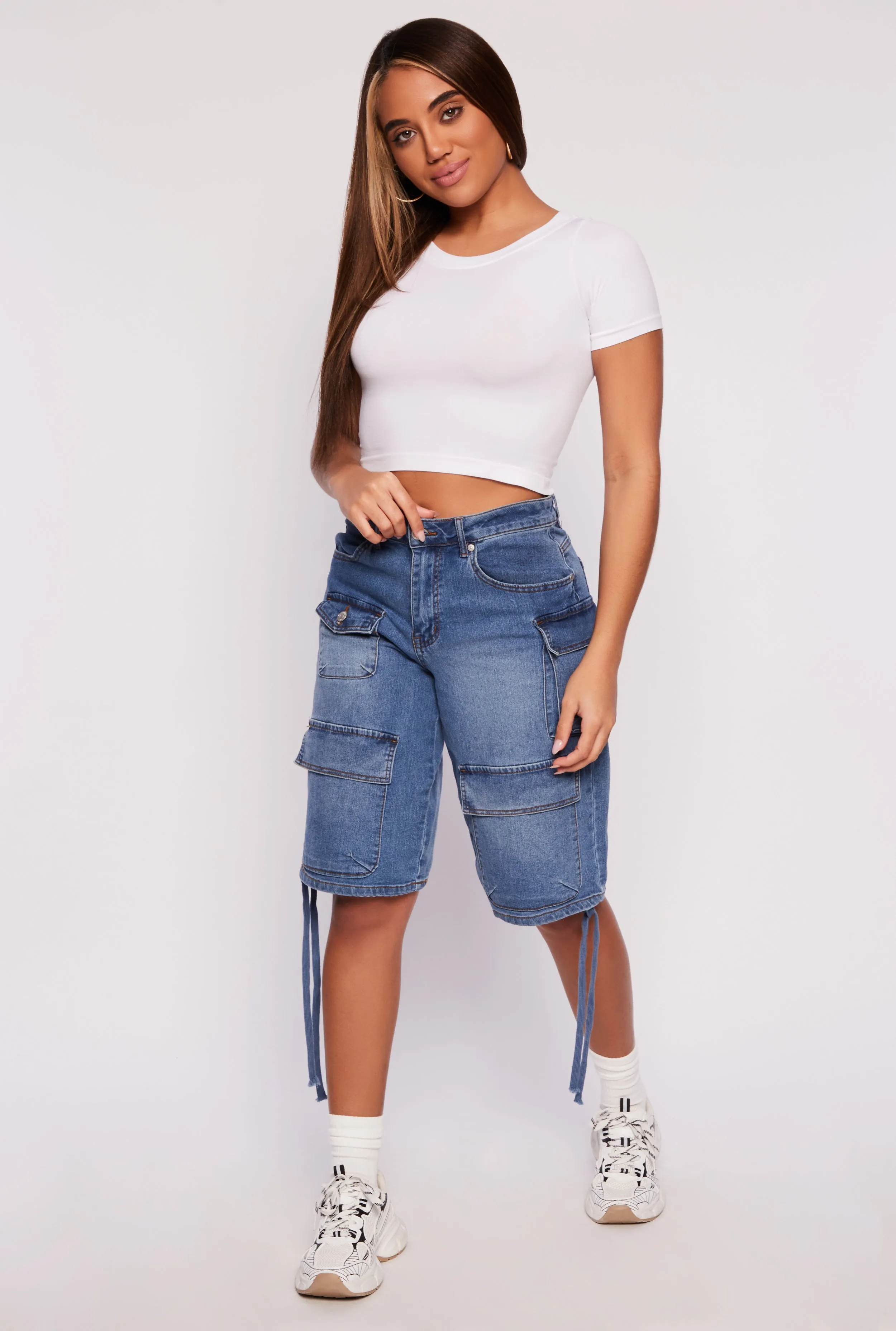 Sporty Design Seamless Crew Neck Crop Top