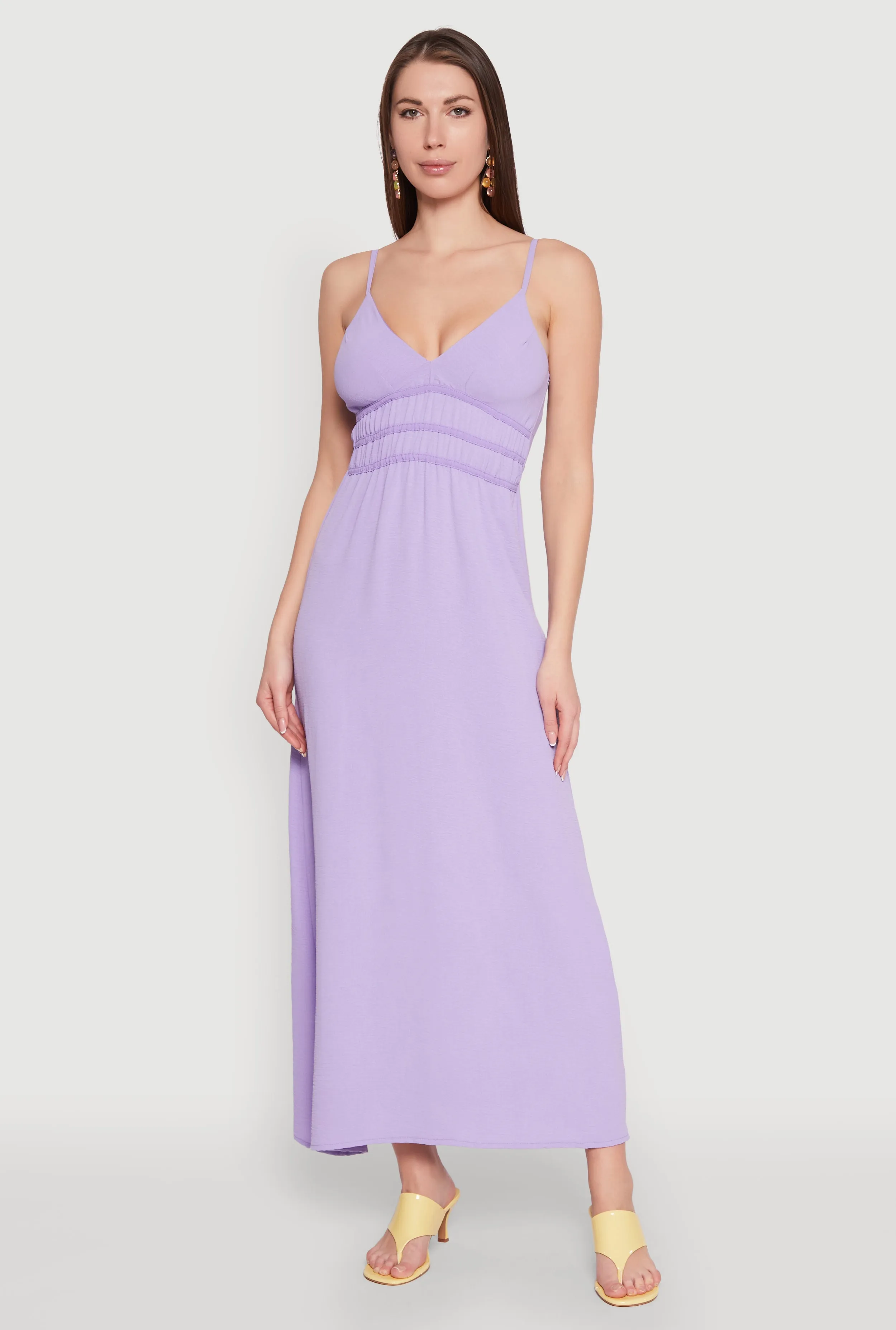 V Neck Empire Waist Maxi Dress Layer Ready