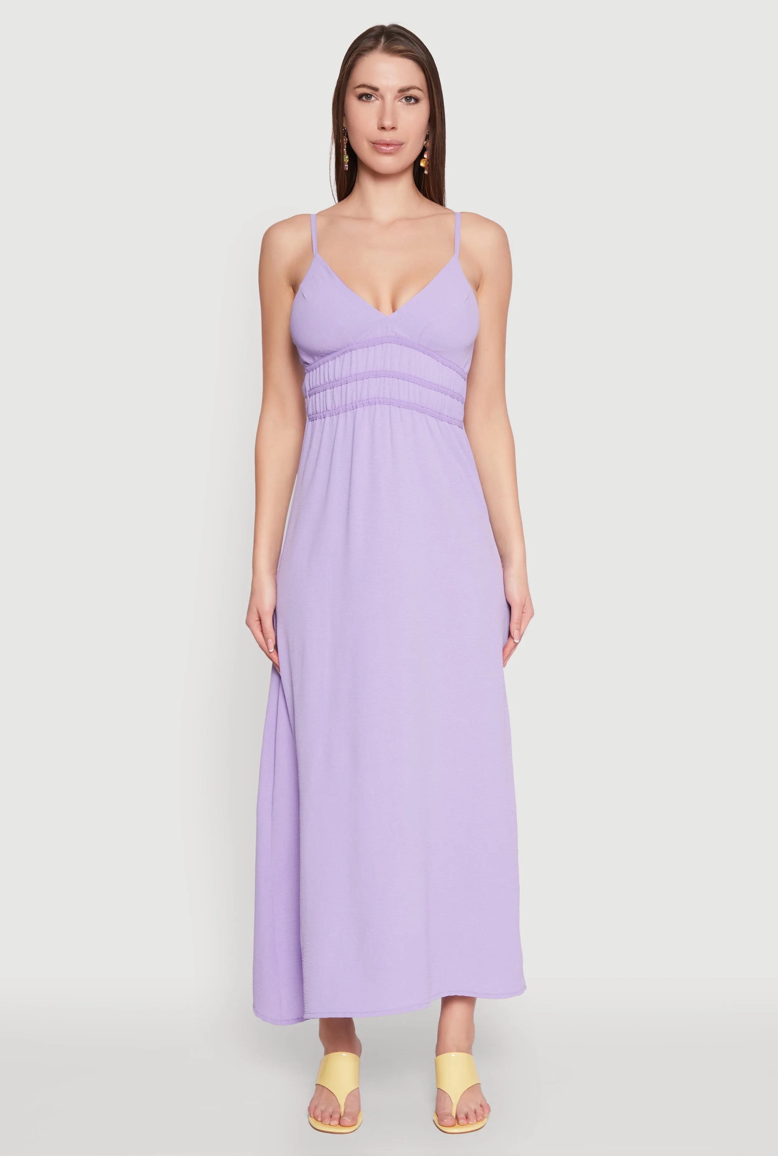 V Neck Empire Waist Maxi Dress Nordic Fresh