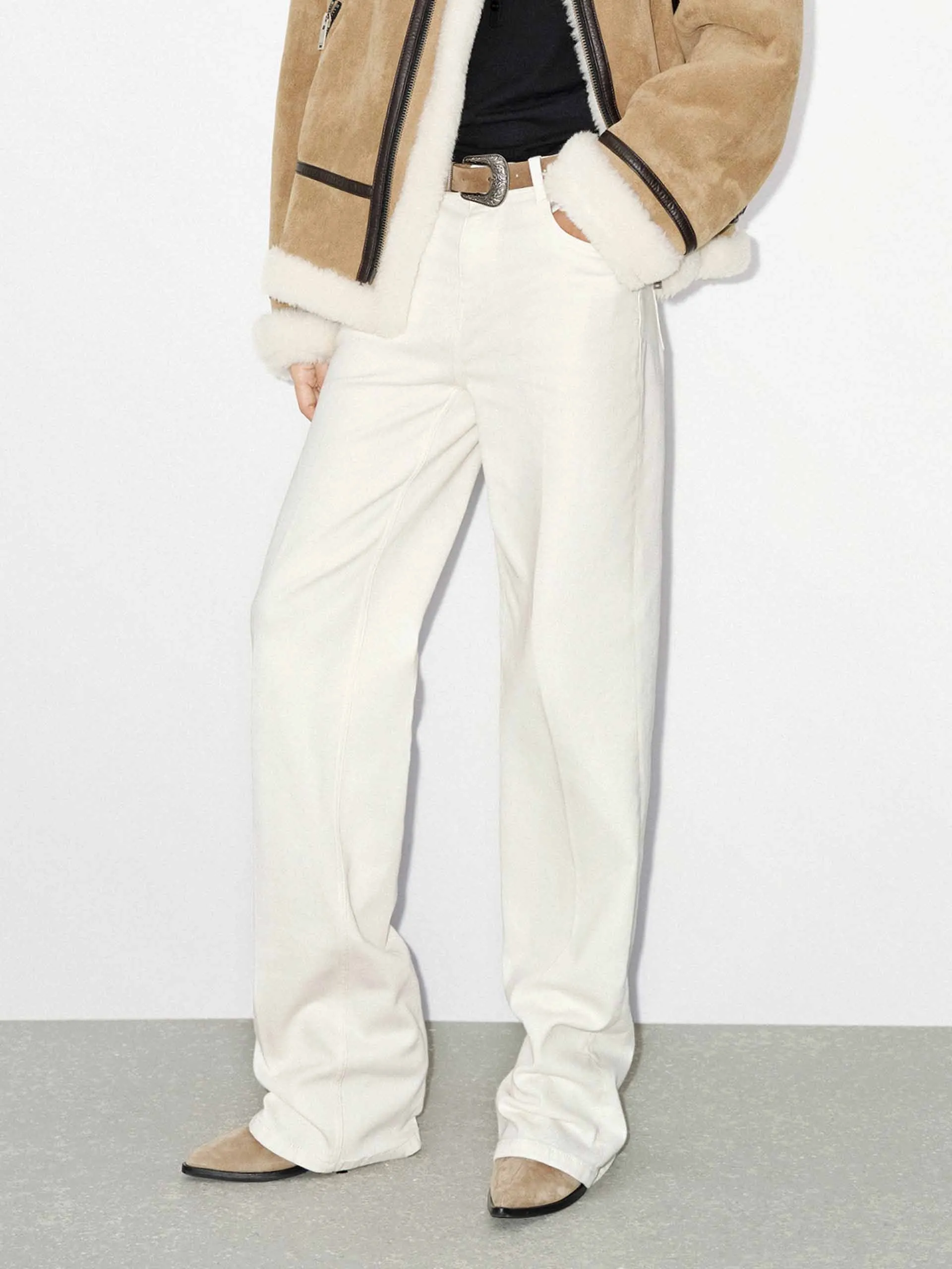 White Straight Leg Jeans Couple Look Eco Friendly Motion Ease